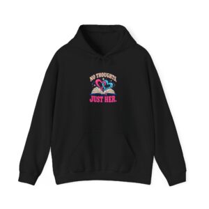 No Thoughts, Just Her Hoodie — Sapphic Romance Reader Graphic Hooded Sweatshirt, Unisex