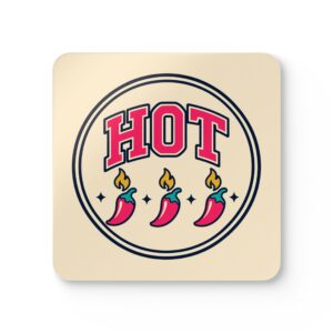 Spice Level: Hot Coaster Set — Spicy Romance Reader Cork-Back Drink Coasters, Set of 4