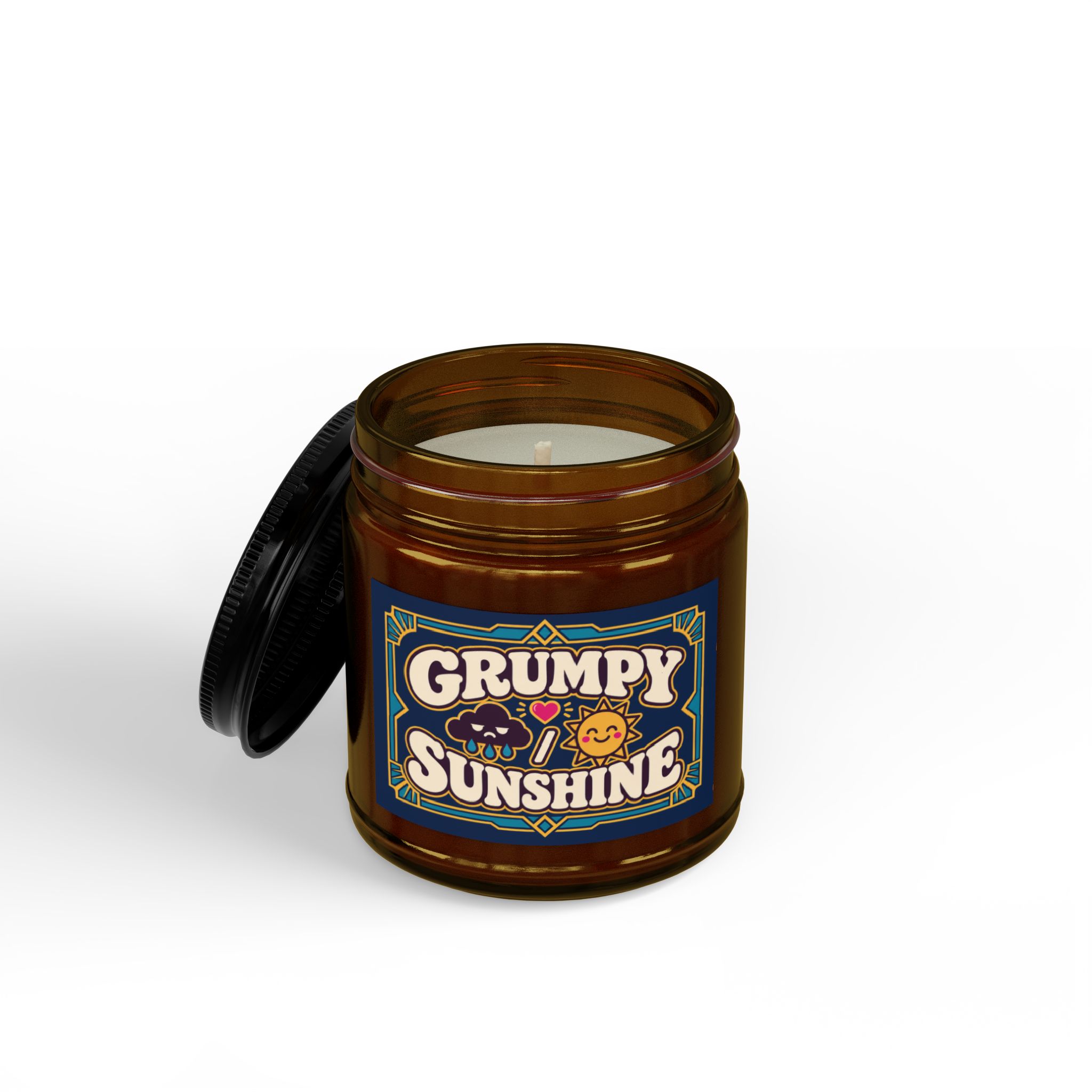 Grumpy × Sunshine Candle — Romance Trope Scented Soy Candle, 4oz & 9oz - Image 2