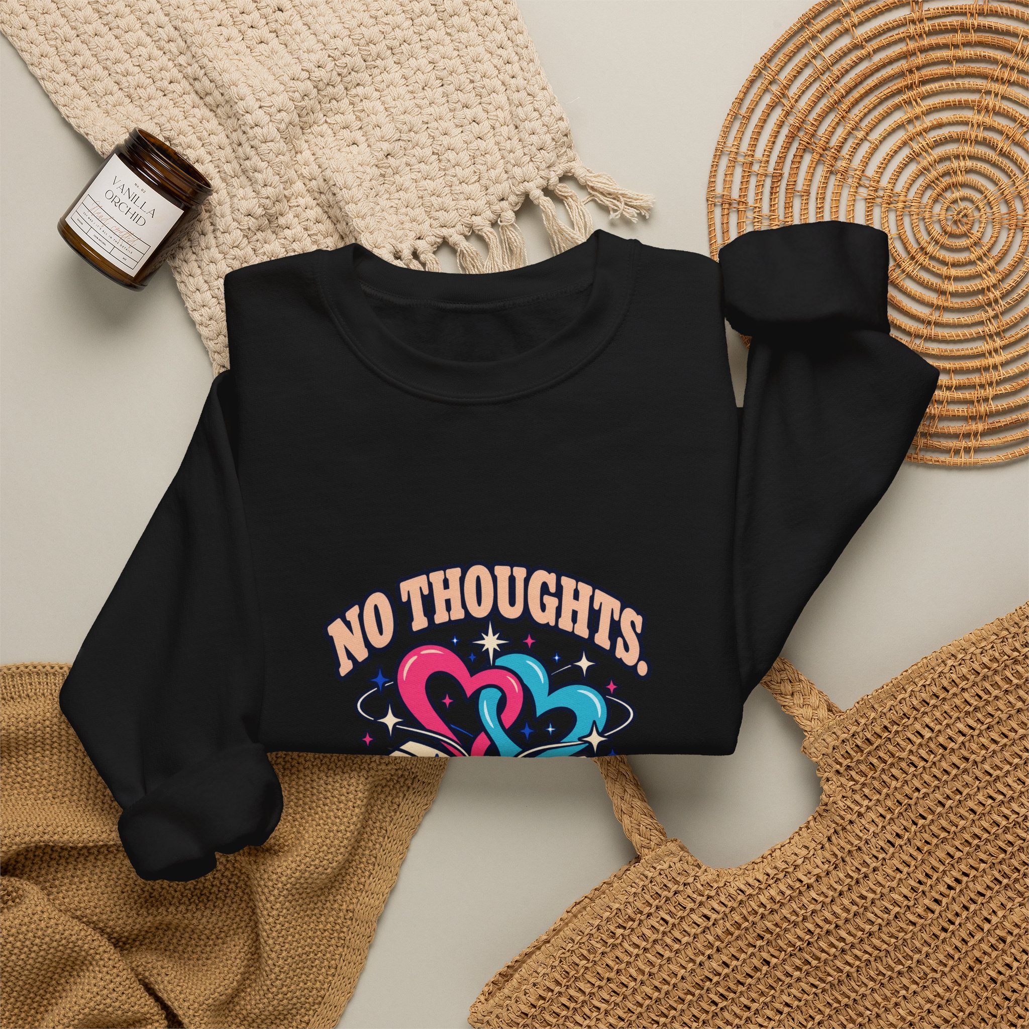 No Thoughts, Just Her Crewneck Sweatshirt — Sapphic Romance Reader Graphic Sweatshirt, Unisex - Image 4