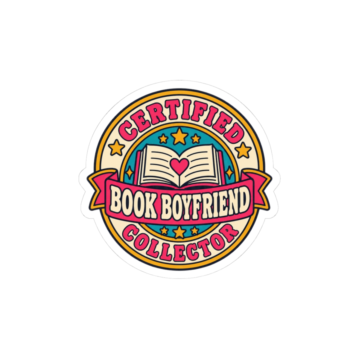 Certified Book Boyfriend Collector Sticker — Romance Reader Kiss-Cut Vinyl Sticker