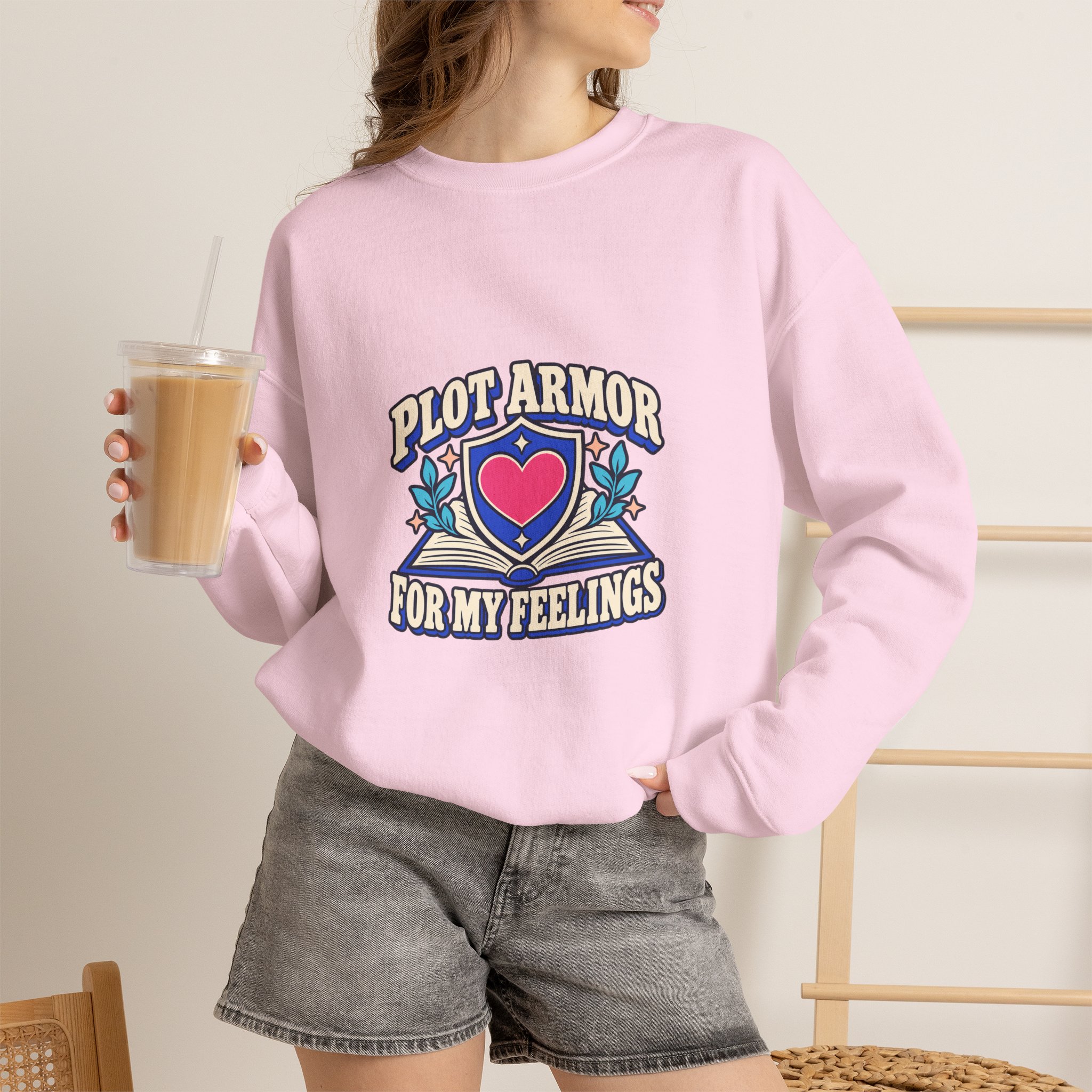 Plot Armor for My Feelings Crewneck Sweatshirt — Book Lover Graphic Sweatshirt, Unisex - Image 18