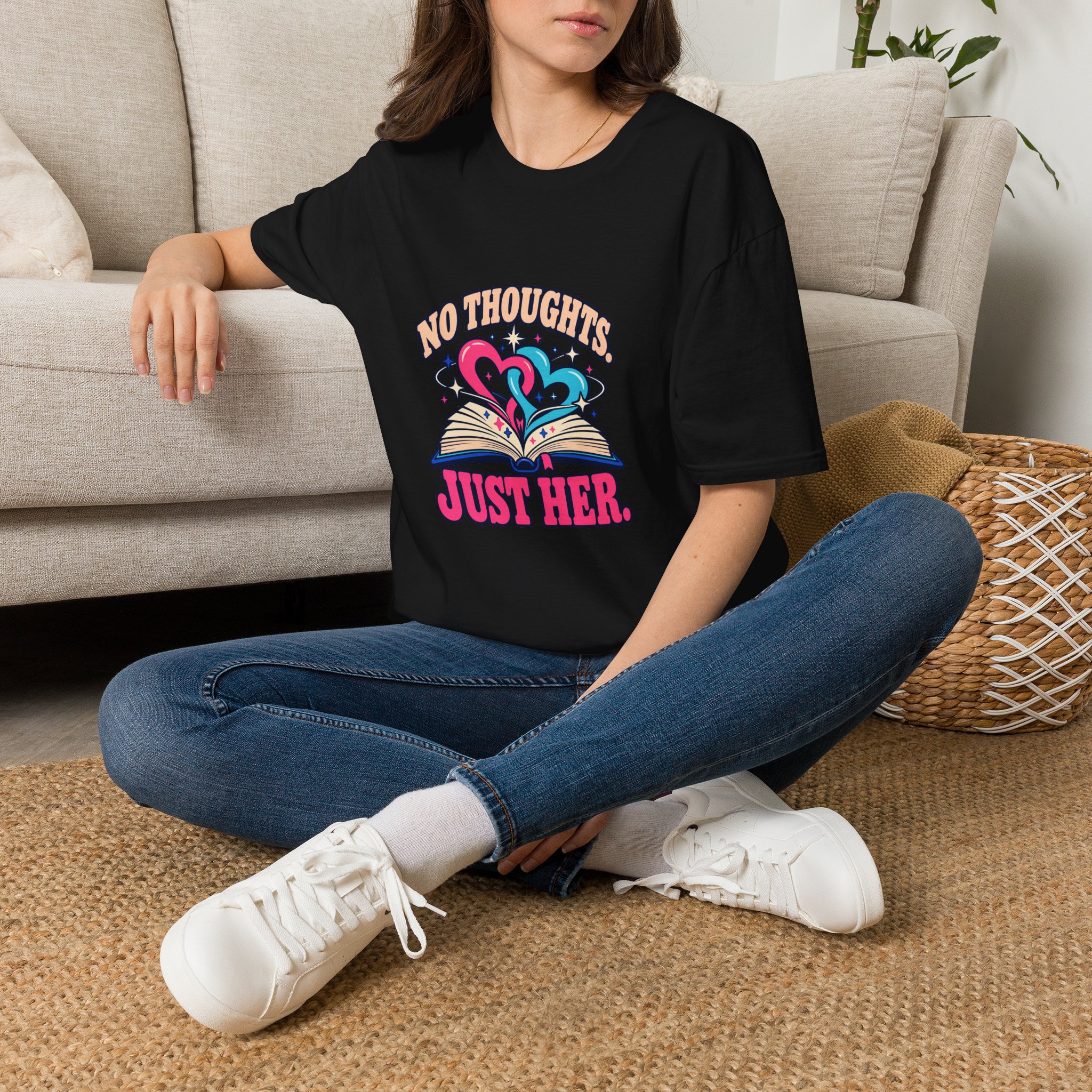 No Thoughts, Just Her Tee — Sapphic Romance Reader Graphic T-Shirt, Unisex Softstyle - Image 7
