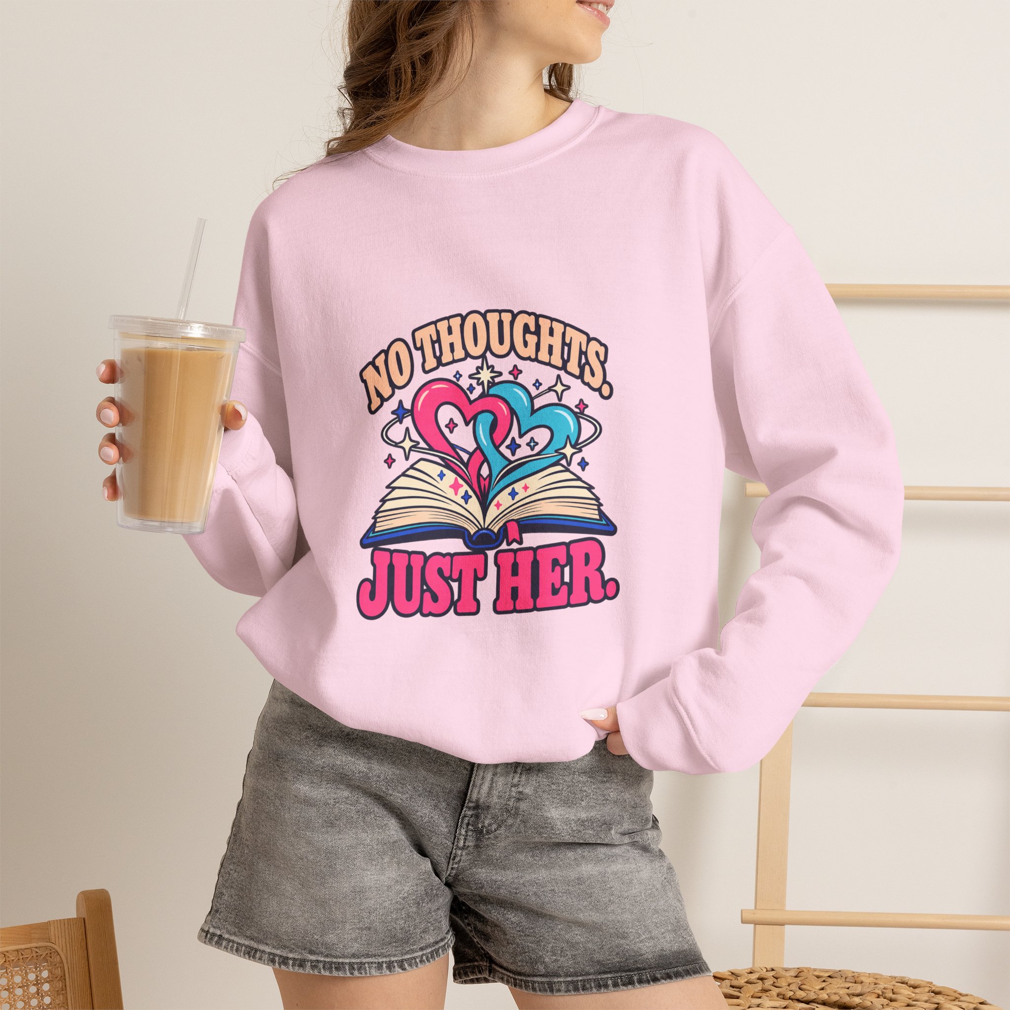 No Thoughts, Just Her Crewneck Sweatshirt — Sapphic Romance Reader Graphic Sweatshirt, Unisex - Image 18