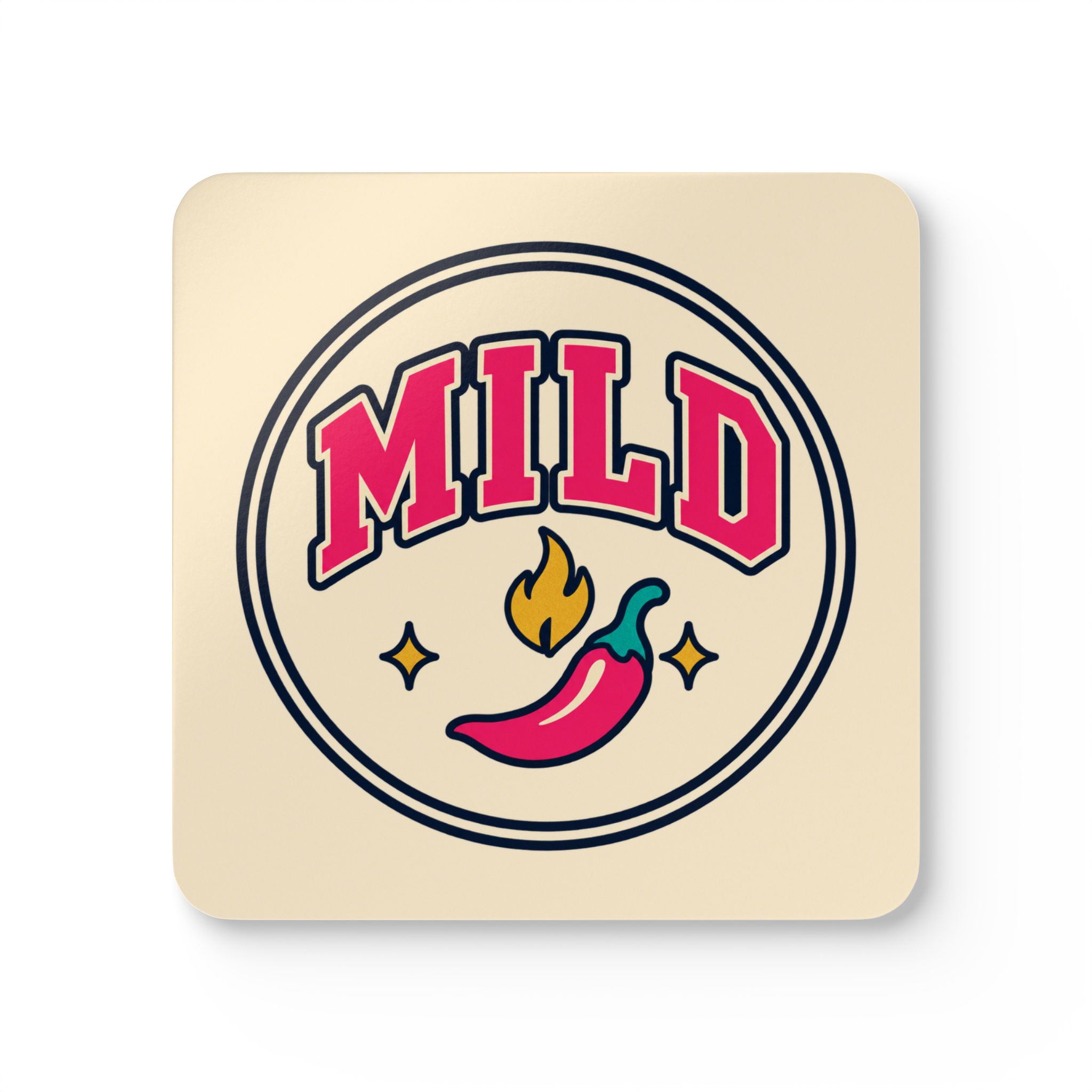 Spice Level: Mild Coaster Set — Spicy Romance Reader Cork-Back Drink Coasters, Set of 4