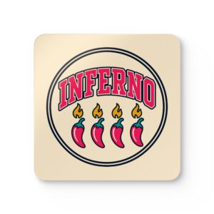 Spice Level: Inferno Coaster Set — Spicy Romance Reader Cork-Back Drink Coasters, Set of 4