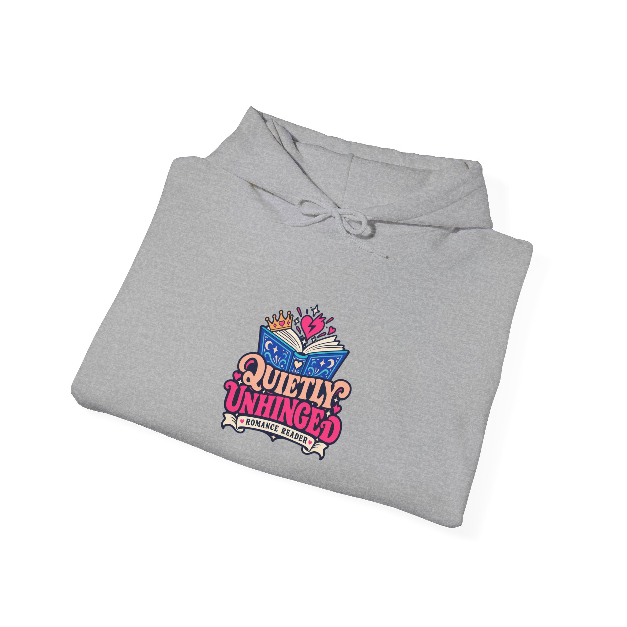 Quietly Unhinged Hoodie — Romance Reader Graphic Hooded Sweatshirt, Unisex - Image 12