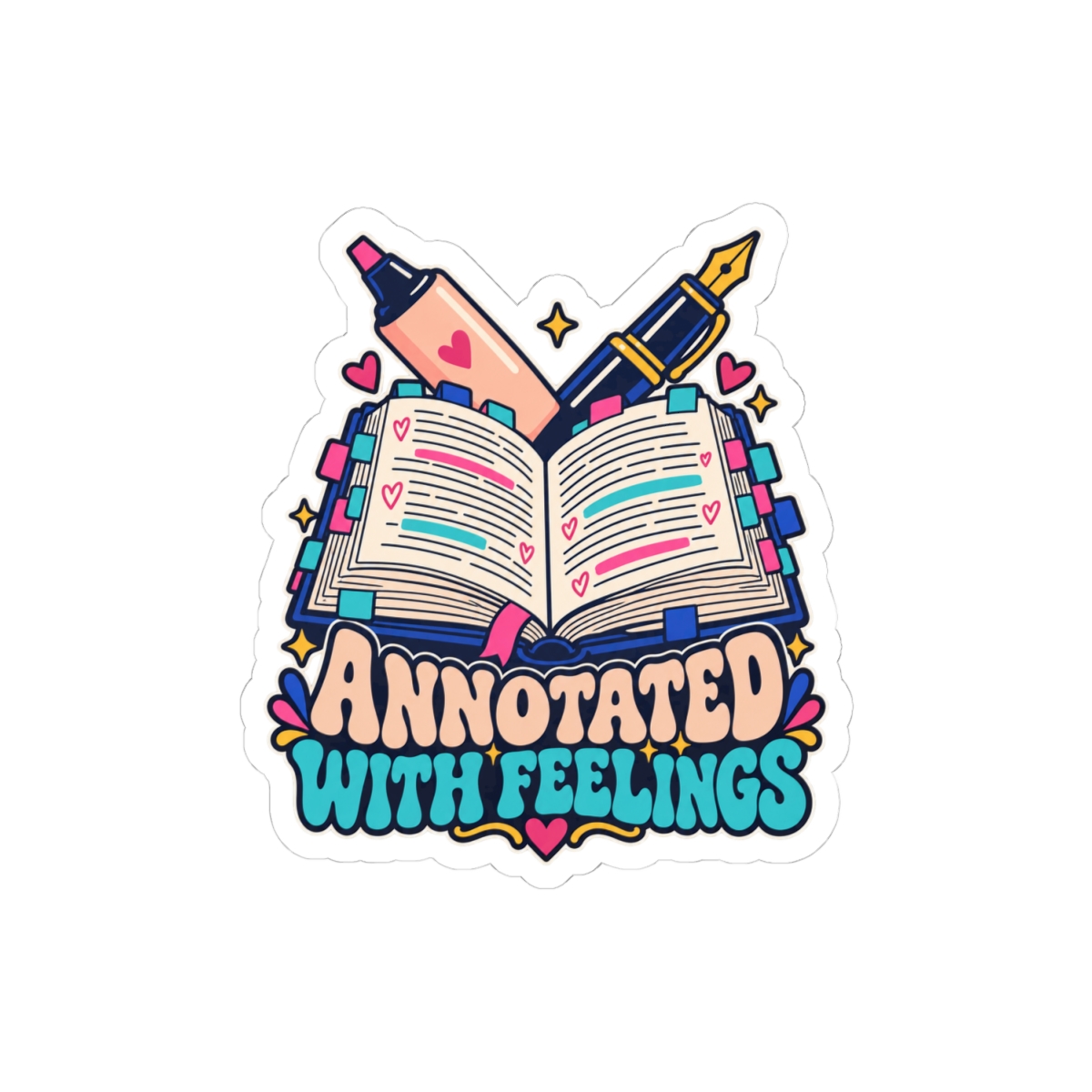 Annotated with Feelings Sticker — Book Annotator Kiss-Cut Vinyl Sticker - Image 4