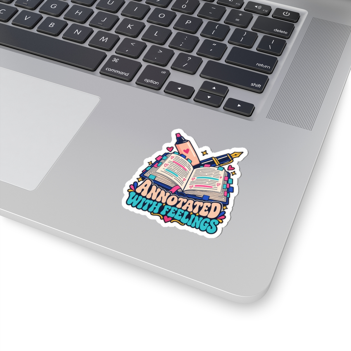 Annotated with Feelings Sticker — Book Annotator Kiss-Cut Vinyl Sticker - Image 2