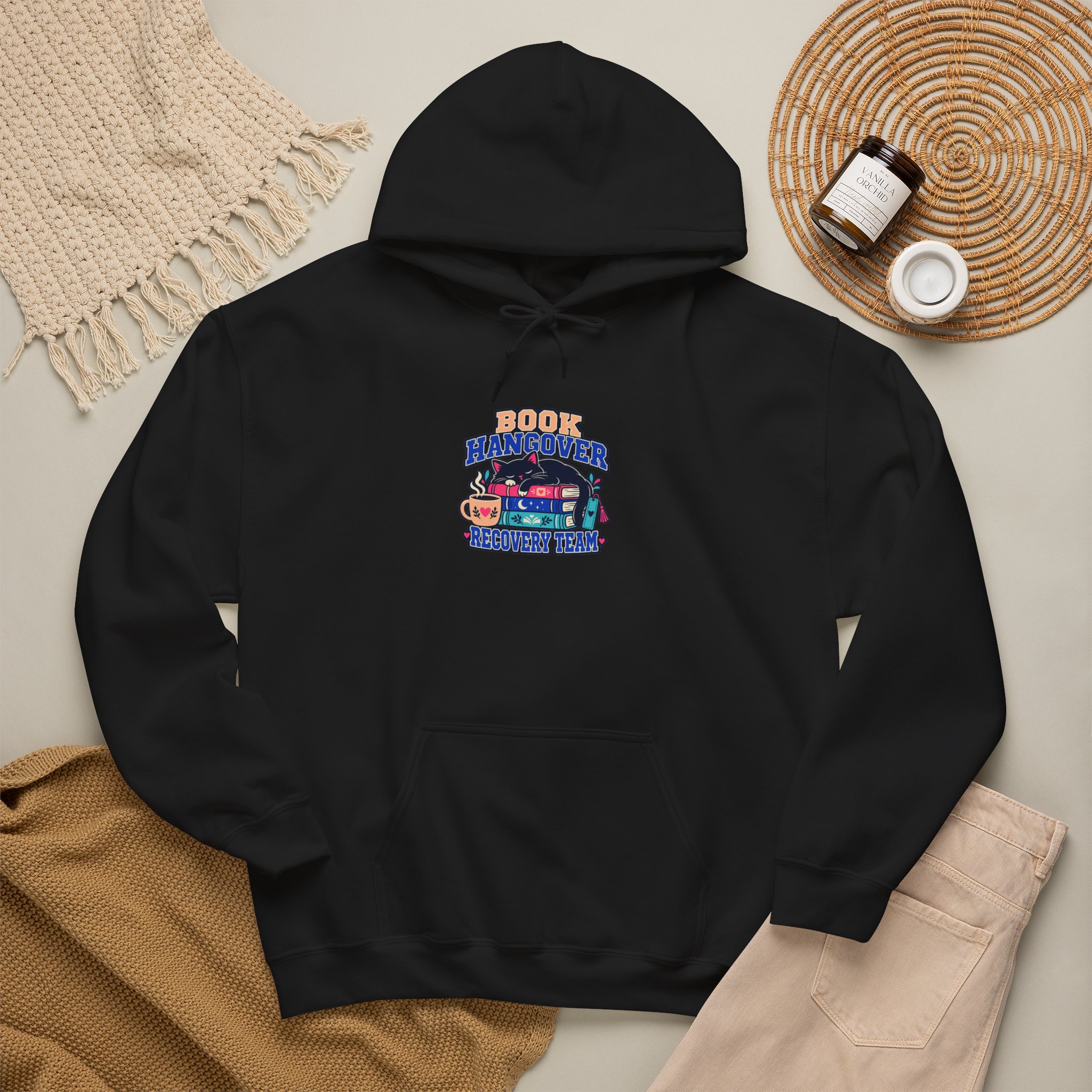 Book Hangover Recovery Team Hoodie — Book Lover Graphic Hooded Sweatshirt, Unisex - Image 2