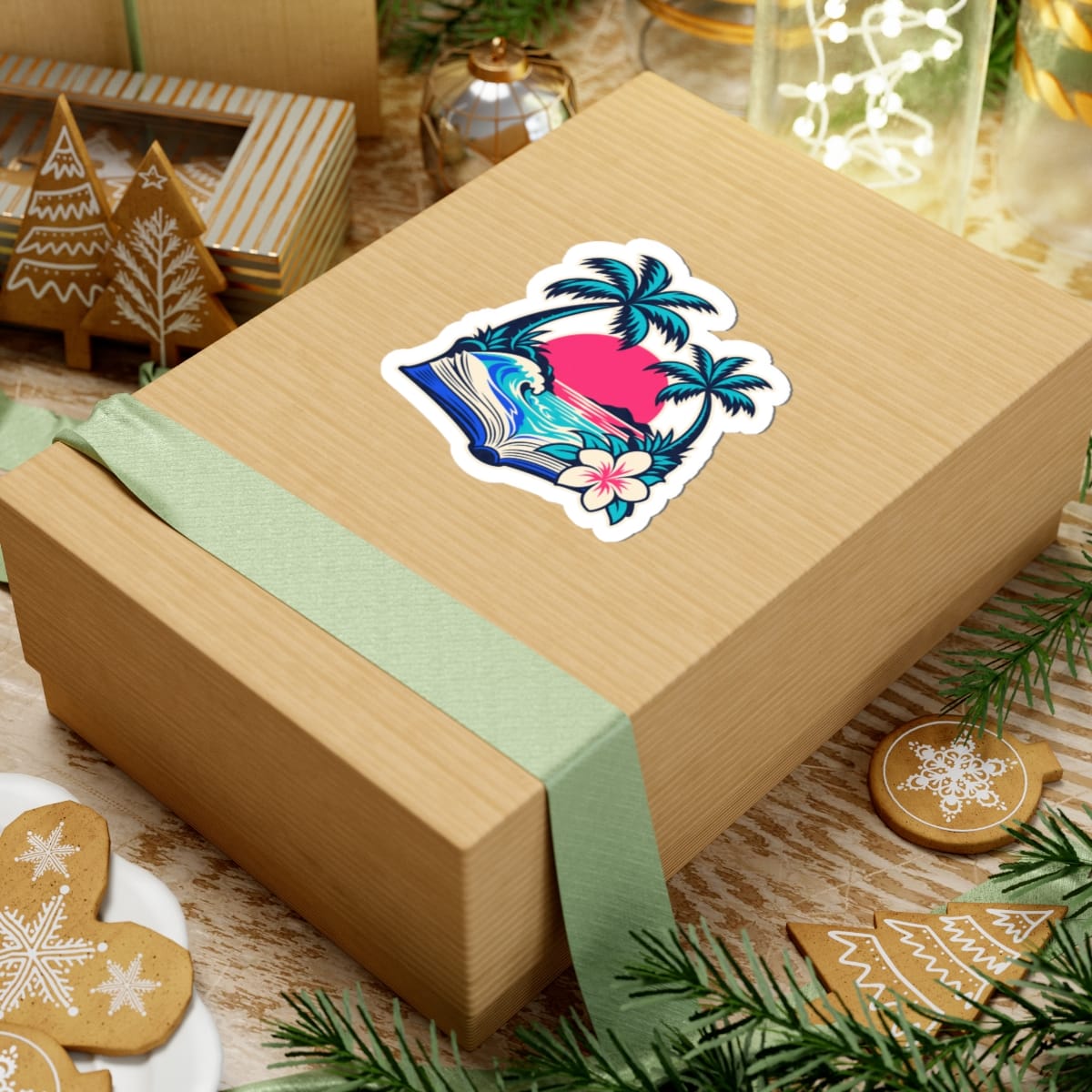 Tropical Reading Escape Sticker — Beach Read Kiss-Cut Vinyl Sticker - Image 6