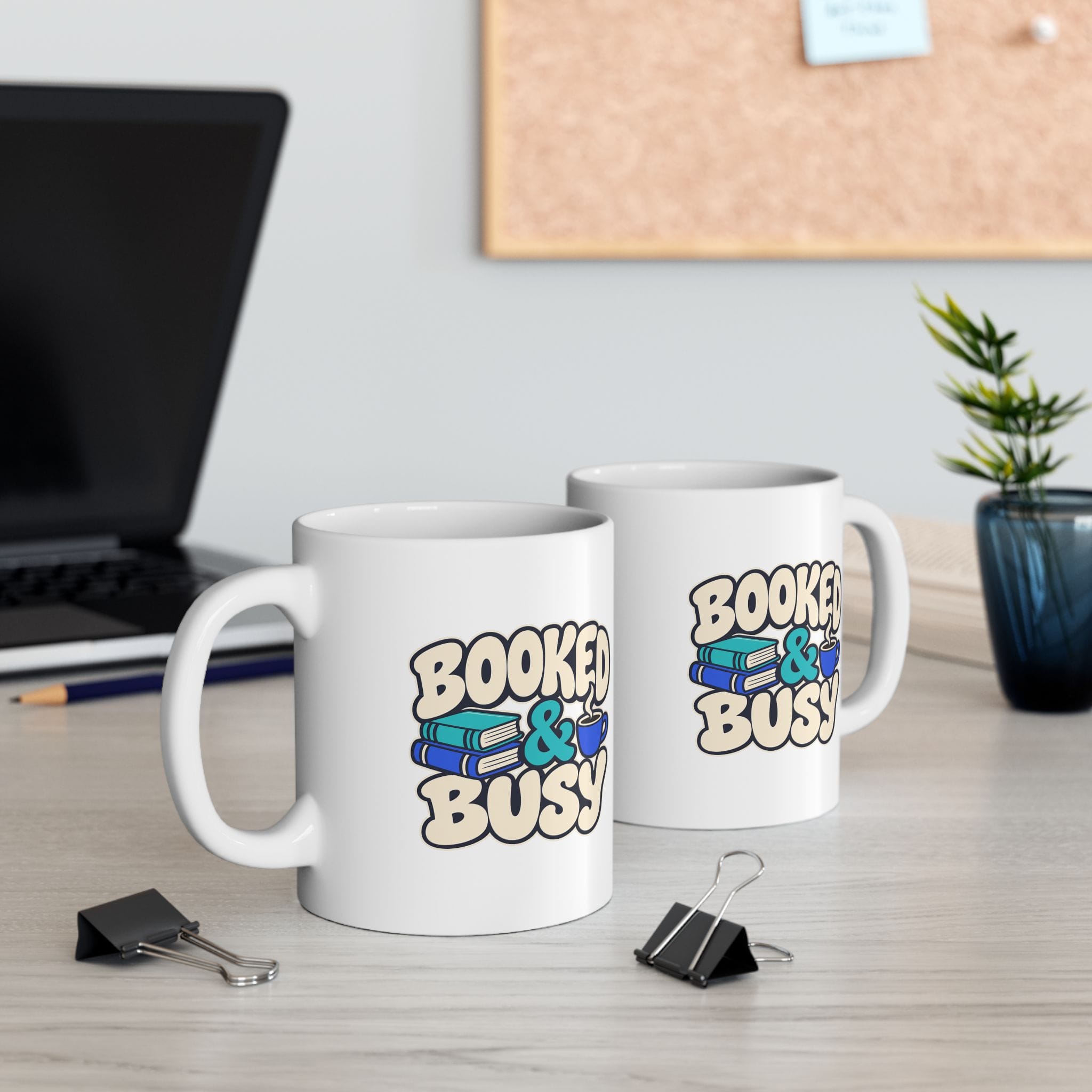 Booked & Busy Mug — Book Lover Ceramic Coffee Mug, 11oz - Image 4