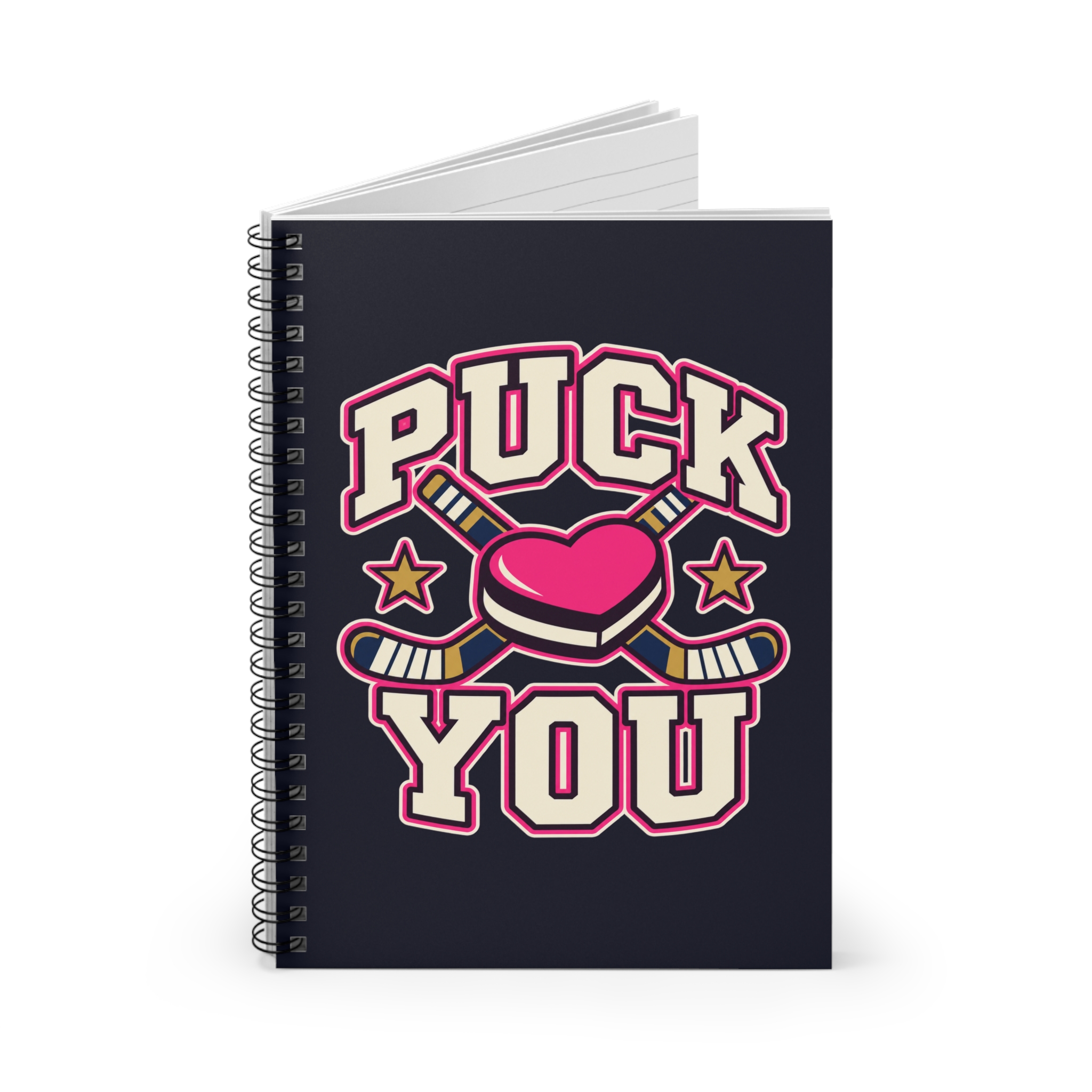 Puck You Spiral Notebook — Hockey Romance Reader Ruled Notebook, 6″ × 8″ - Image 2