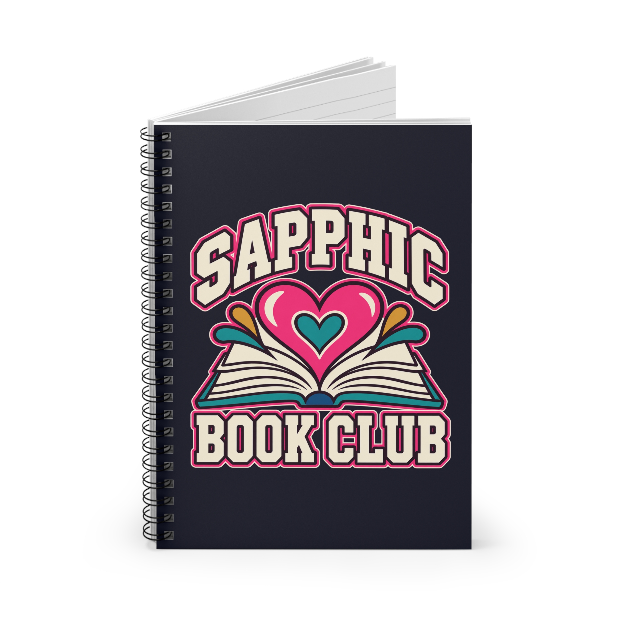 Sapphic Book Club Spiral Notebook — WLW Romance Reader Ruled Notebook, 6″ × 8″ - Image 2