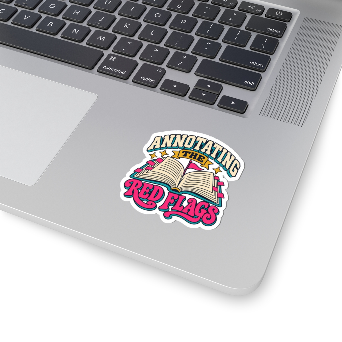 Annotating the Red Flags Sticker — Dark Romance Reader Kiss-Cut Vinyl Sticker - Image 2
