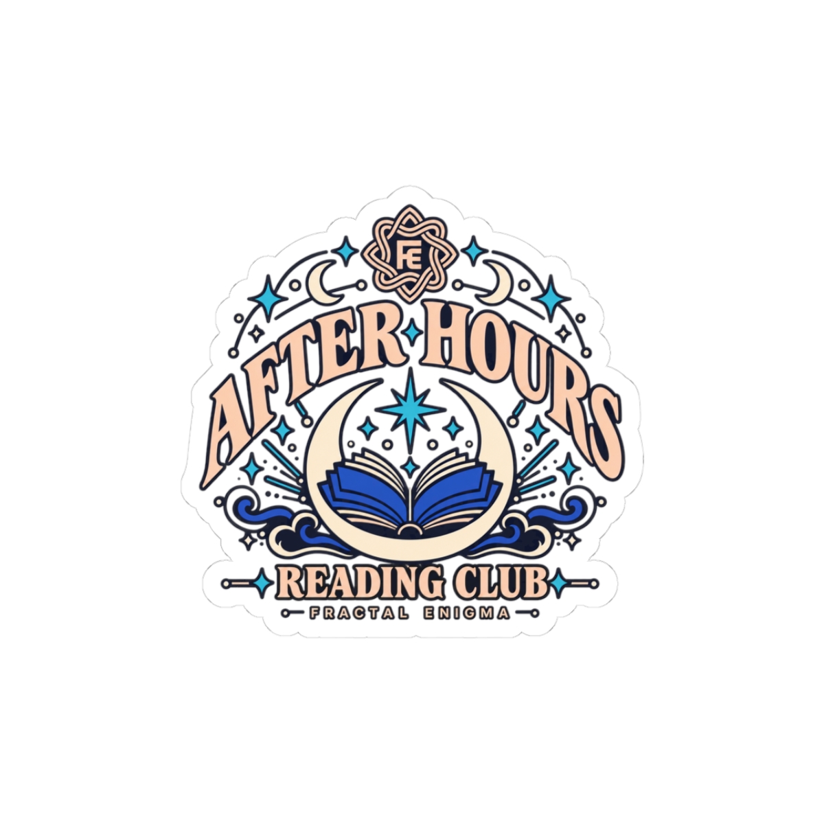 After Hours Reading Club Sticker — Fractal Enigma Kiss-Cut Vinyl Sticker