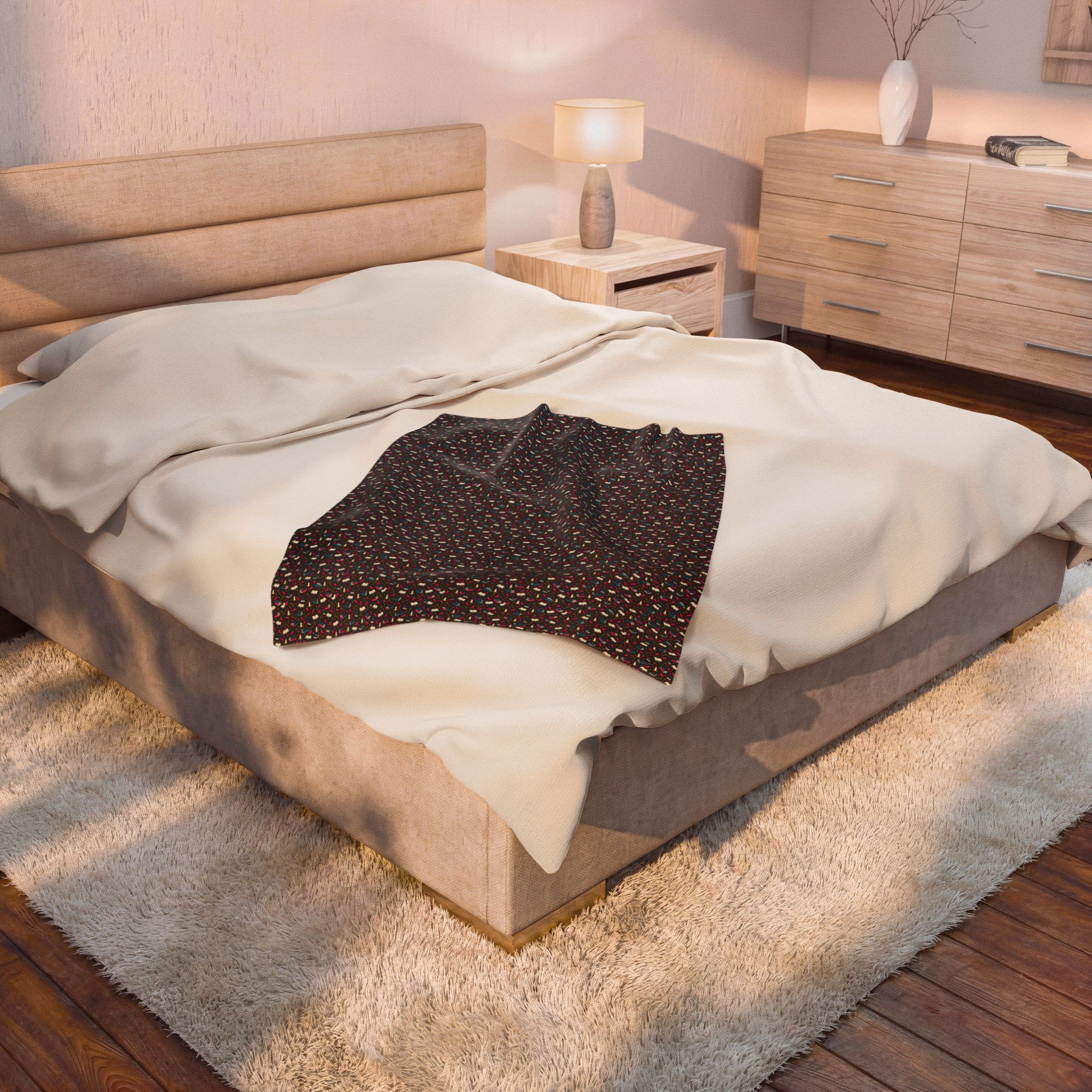 After Dark Reader Plush Blanket — Romance Reader Books, Candles & Chilis Velveteen Throw - Image 12