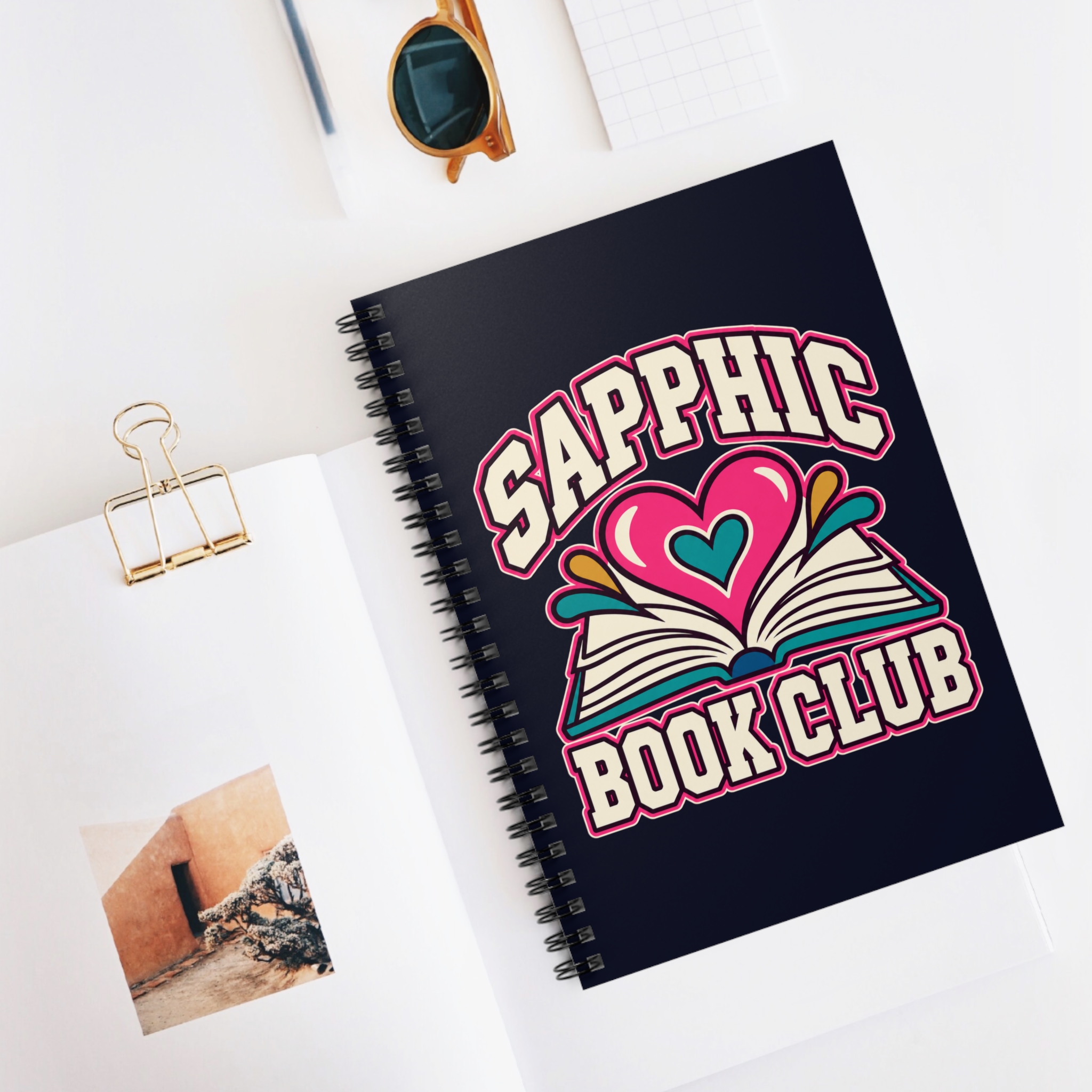 Sapphic Book Club Spiral Notebook — WLW Romance Reader Ruled Notebook, 6″ × 8″ - Image 5