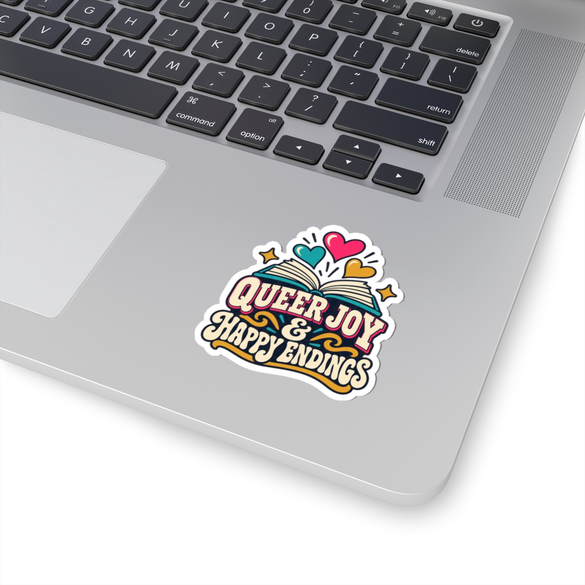 Queer Joy & Happy Endings Sticker — Queer Romance Reader Kiss-Cut Vinyl Sticker - Image 2