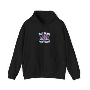 Plot Armor for My Feelings Hoodie — Book Lover Graphic Hooded Sweatshirt, Unisex