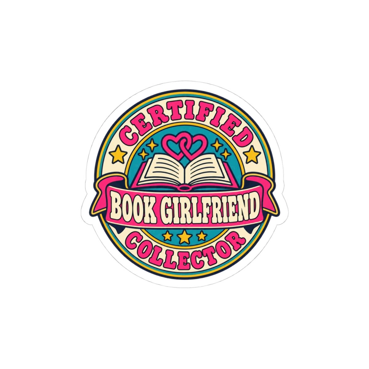 Certified Book Girlfriend Collector Sticker — Sapphic Romance Reader Kiss-Cut Vinyl Sticker - Image 4
