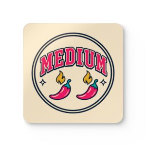 Spice Level: Medium Coaster Set — Spicy Romance Reader Cork-Back Drink Coasters, Set of 4
