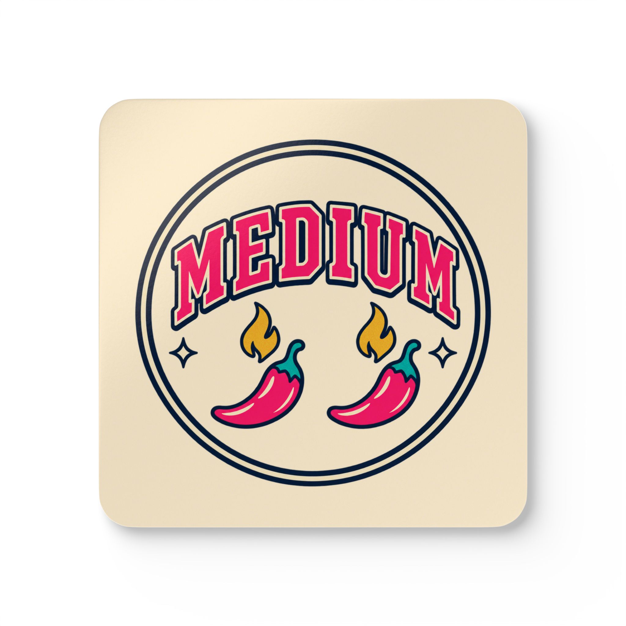 Spice Level: Medium Coaster Set — Spicy Romance Reader Cork-Back Drink Coasters, Set of 4