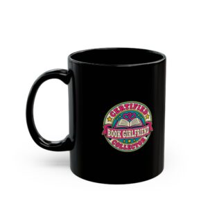 Certified Book Girlfriend Collector Black Mug — Sapphic Romance Reader Ceramic Mug, 11oz
