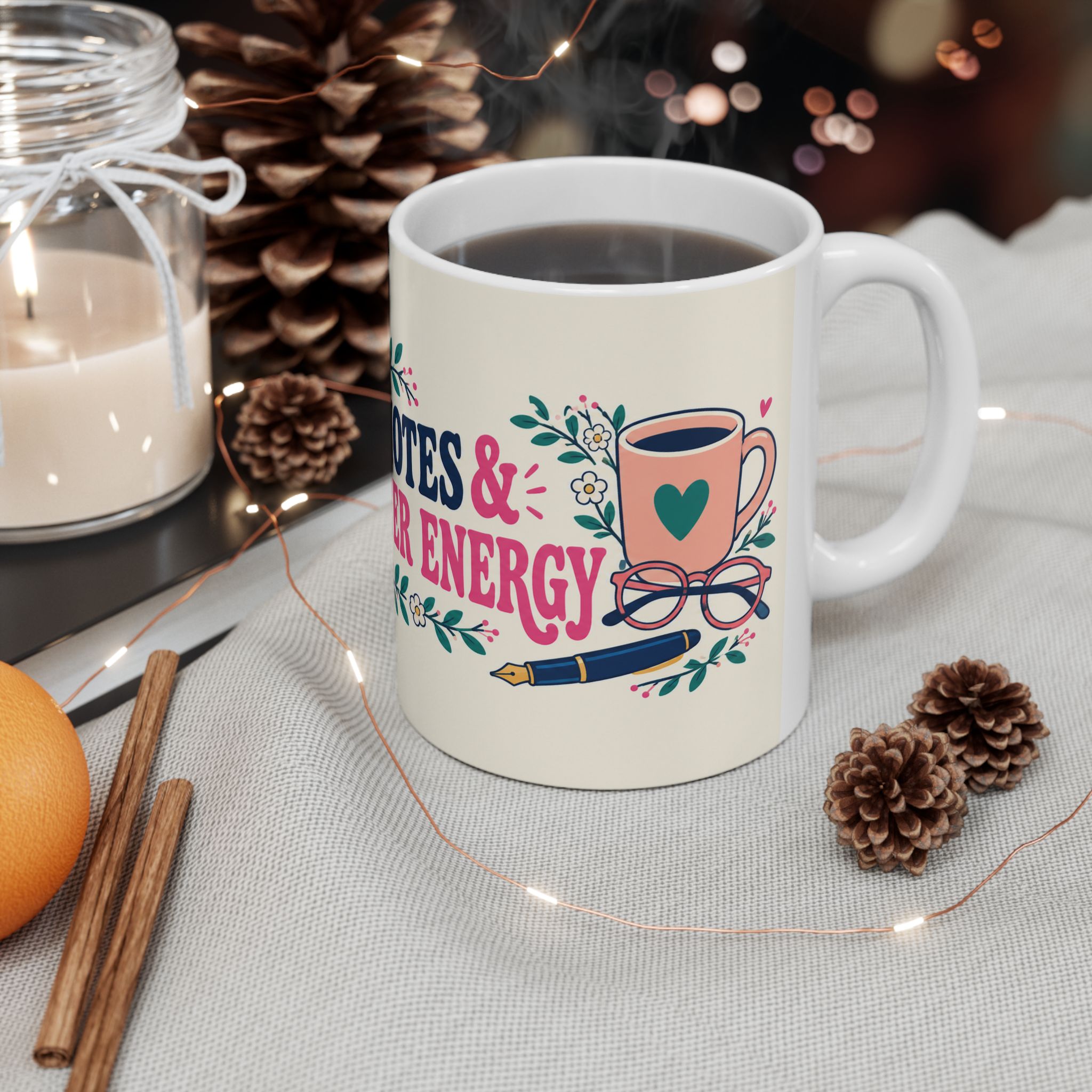Margin Notes Mug — Main Character Energy Wraparound Ceramic Mug, 11oz - Image 4