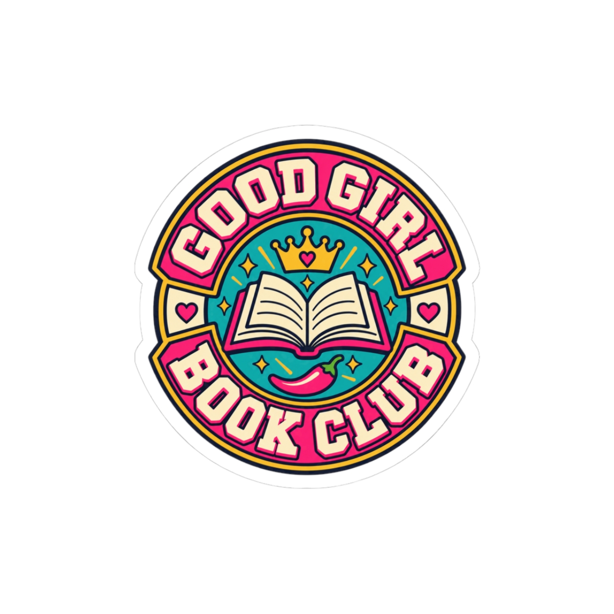 Good Girl Book Club Sticker — Spicy Romance Reader Kiss-Cut Vinyl Sticker