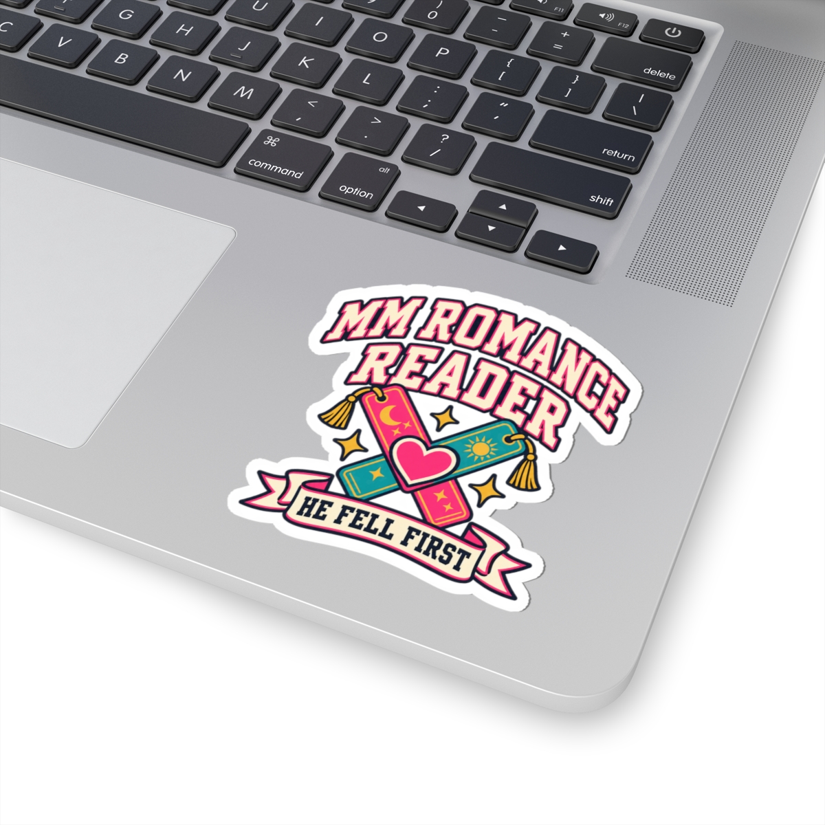 MM Romance Reader Sticker — He Fell First MM Romance Kiss-Cut Vinyl Sticker - Image 5