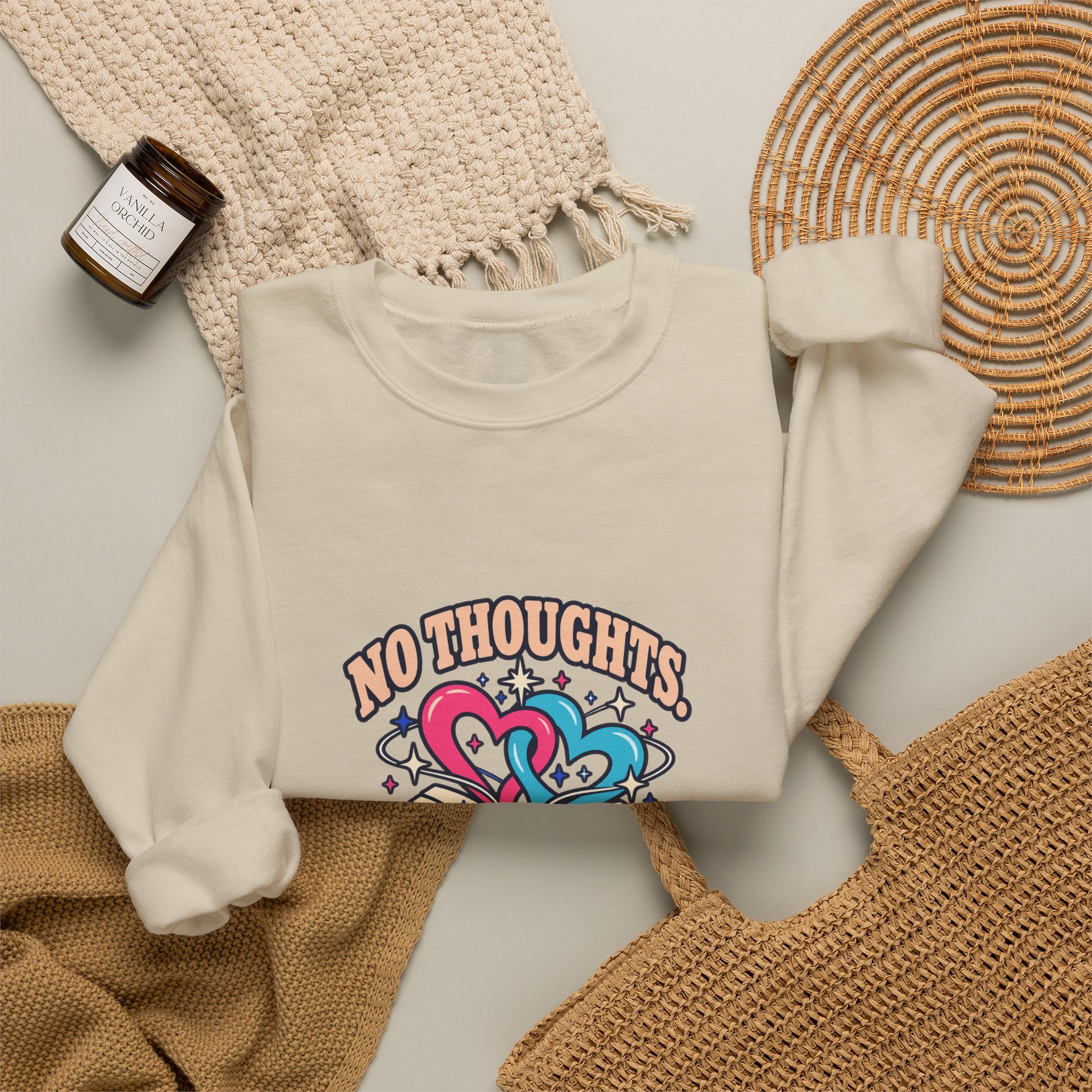 No Thoughts, Just Her Crewneck Sweatshirt — Sapphic Romance Reader Graphic Sweatshirt, Unisex - Image 8