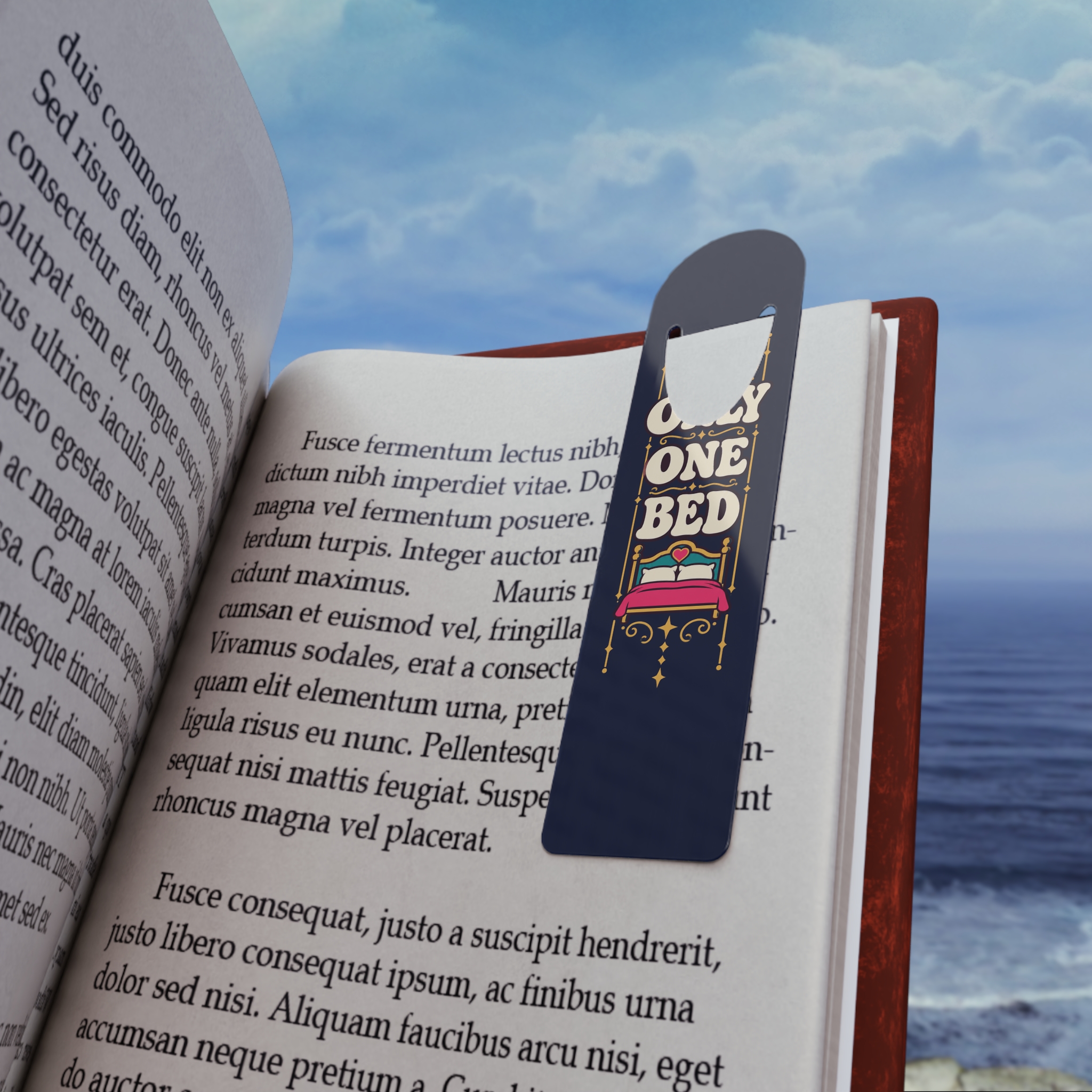 Only One Bed Bookmark — Aluminum Bookmark for Romance Readers - Image 4