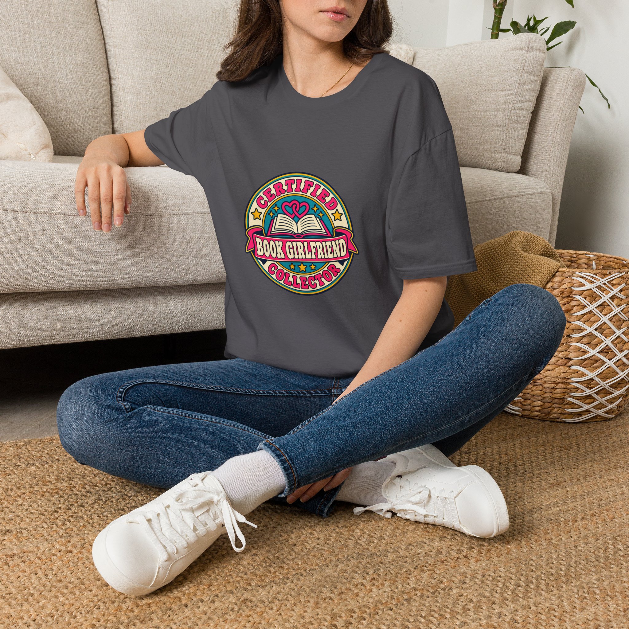 Certified Book Girlfriend Collector Tee — Sapphic Romance Reader Graphic T-Shirt, Unisex Softstyle - Image 5