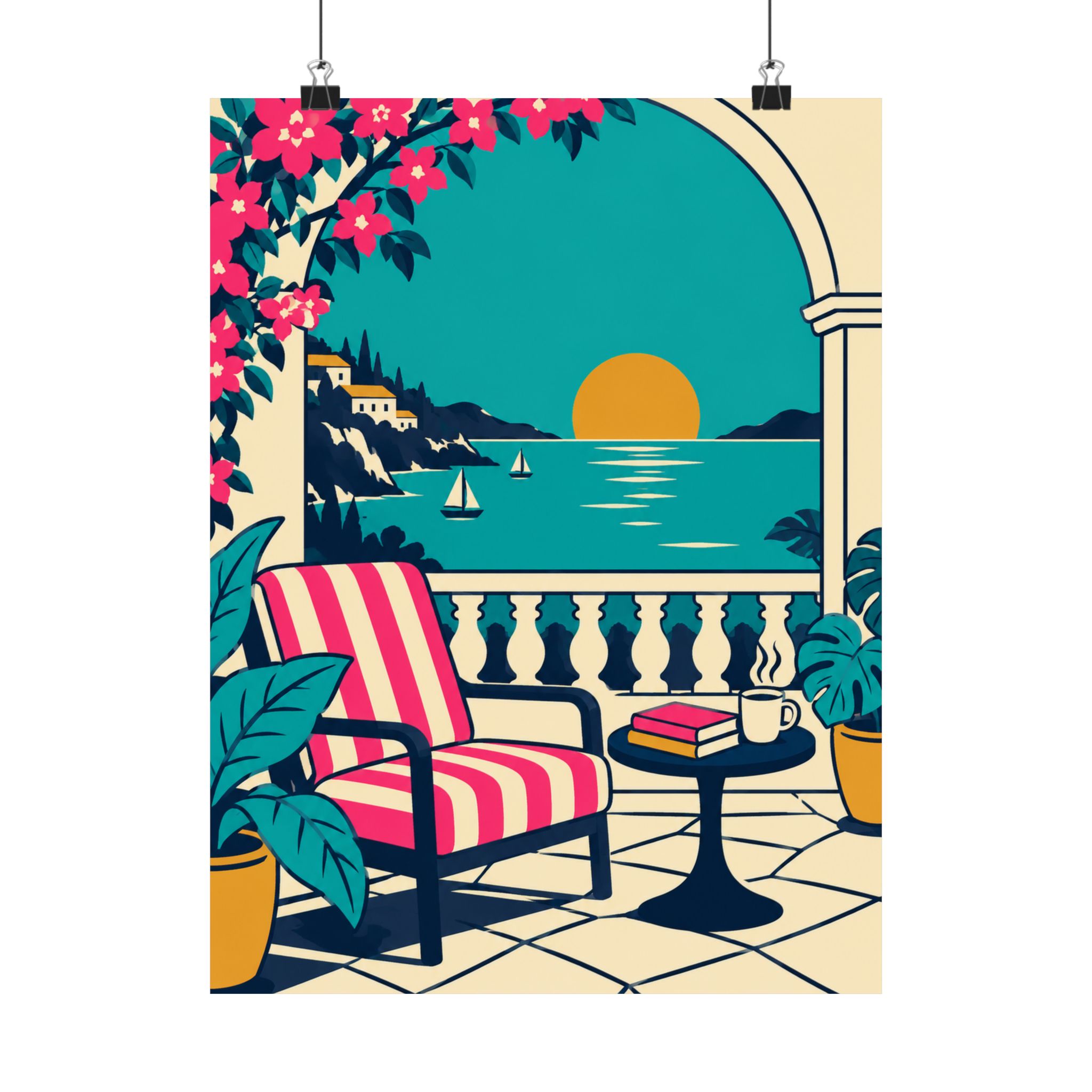 Coastal Reading Escape Poster — Seaside Reading Nook Wall Art for Book Lovers, Matte Print - Image 6