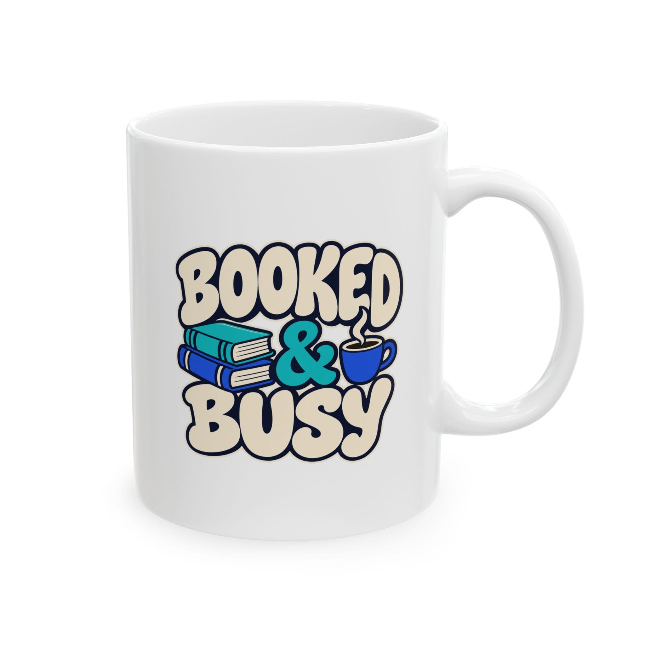 Booked & Busy Mug — Book Lover Ceramic Coffee Mug, 11oz - Image 2