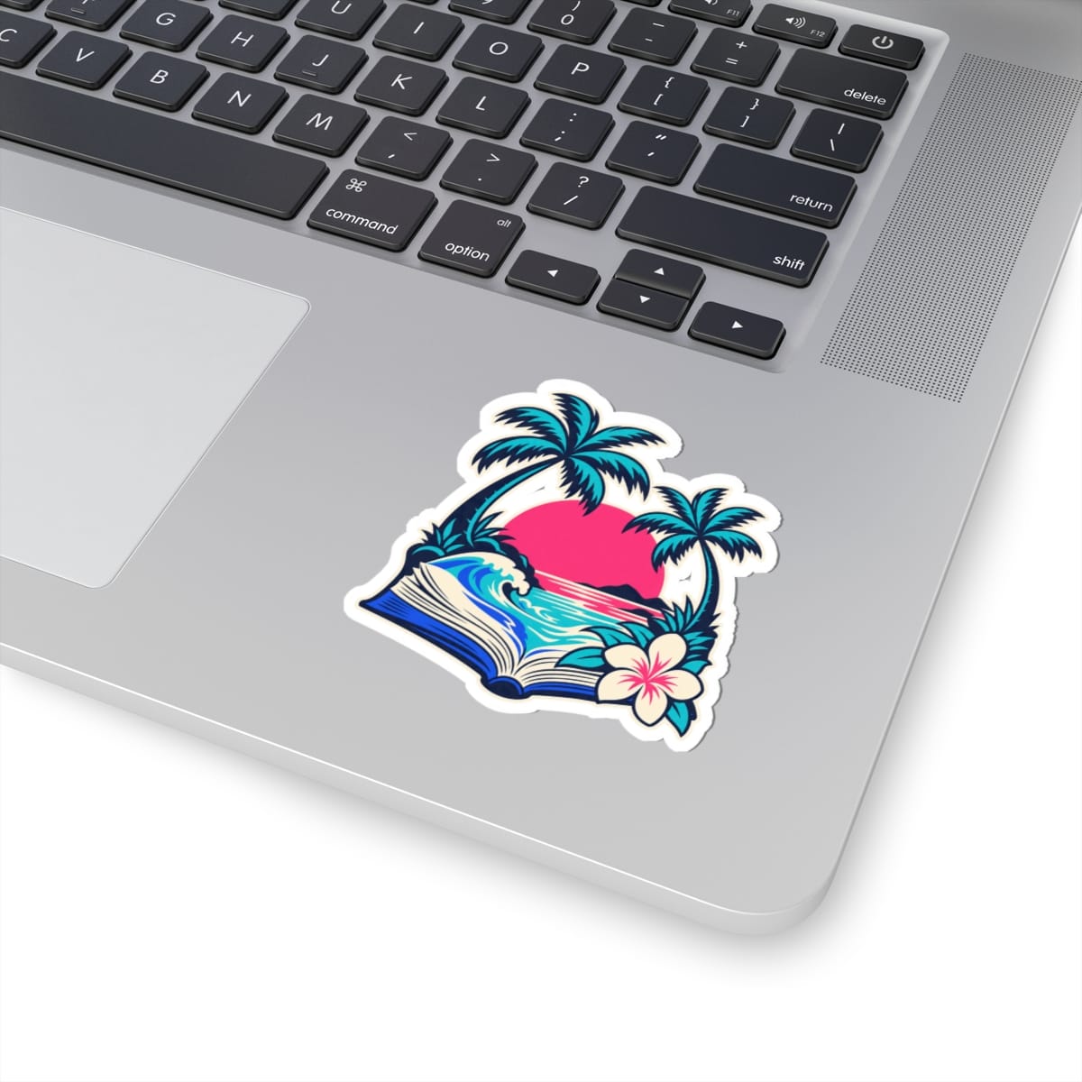 Tropical Reading Escape Sticker — Beach Read Kiss-Cut Vinyl Sticker - Image 2