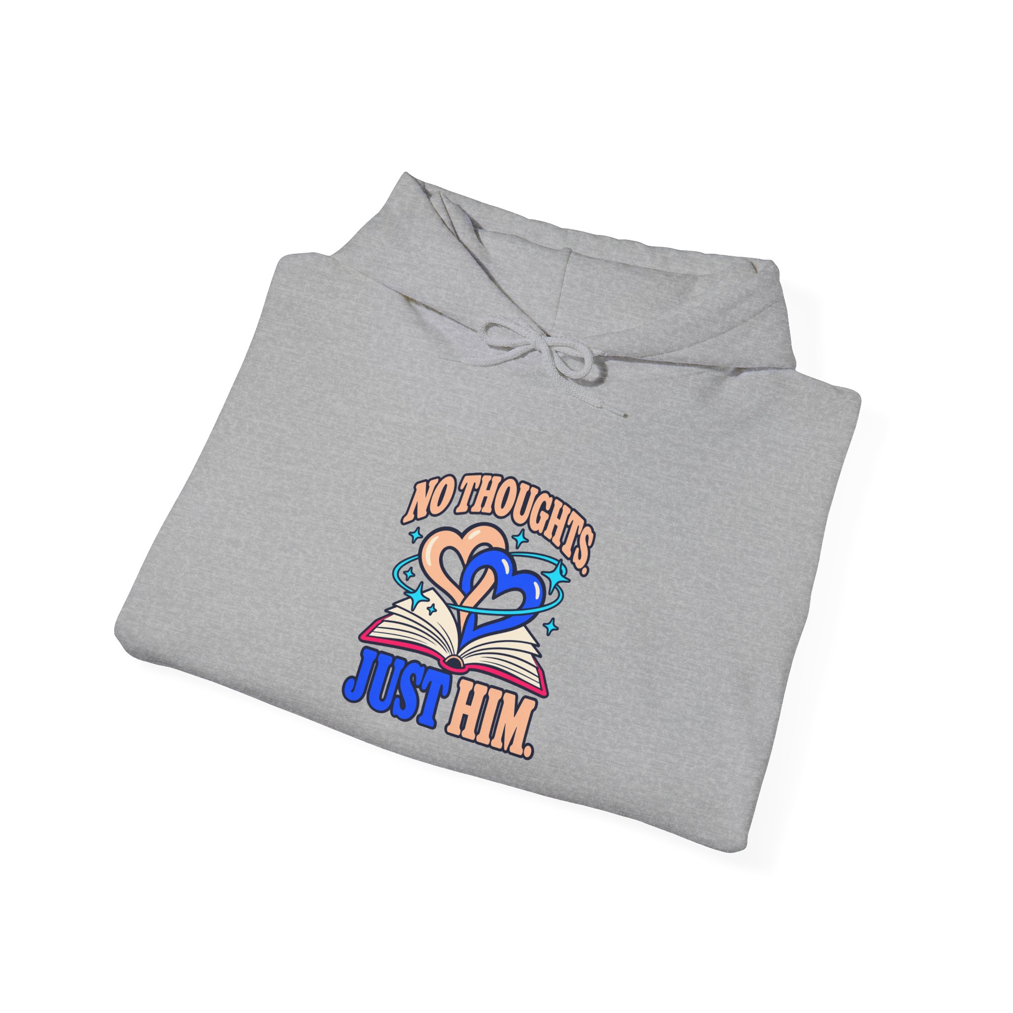No Thoughts, Just Him Hoodie — Romance Reader Graphic Hooded Sweatshirt, Unisex - Image 12
