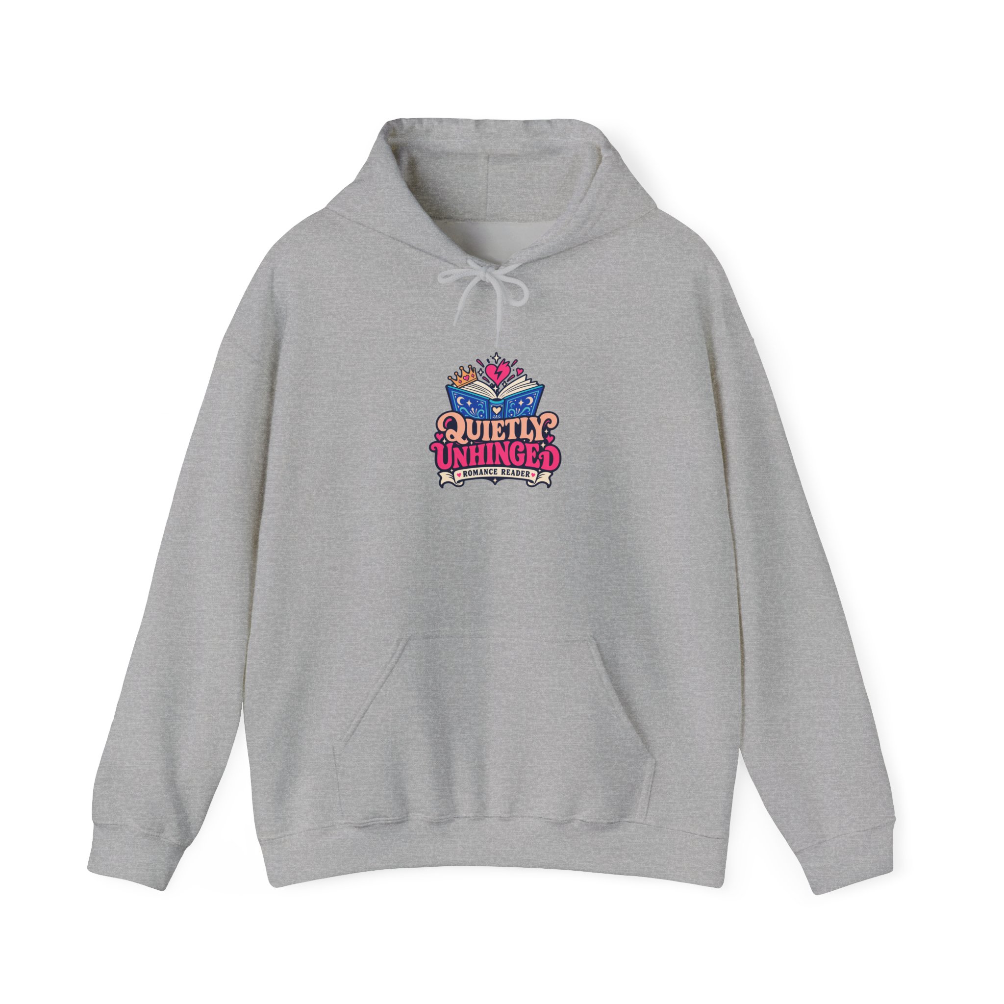 Quietly Unhinged Hoodie — Romance Reader Graphic Hooded Sweatshirt, Unisex - Image 9