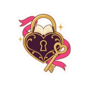 Heart Lock & Key Sticker — Romance Reader Kiss-Cut Vinyl Sticker