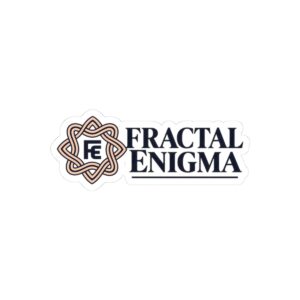 Fractal Enigma Logo Sticker — Publisher Wordmark Kiss-Cut Vinyl Sticker