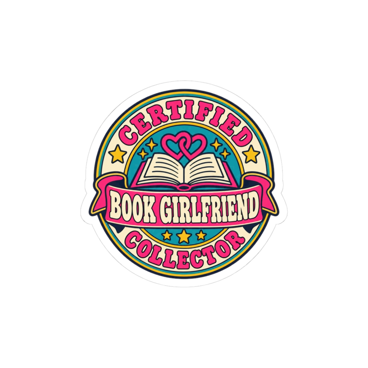 Certified Book Girlfriend Collector Sticker — Sapphic Romance Reader Kiss-Cut Vinyl Sticker