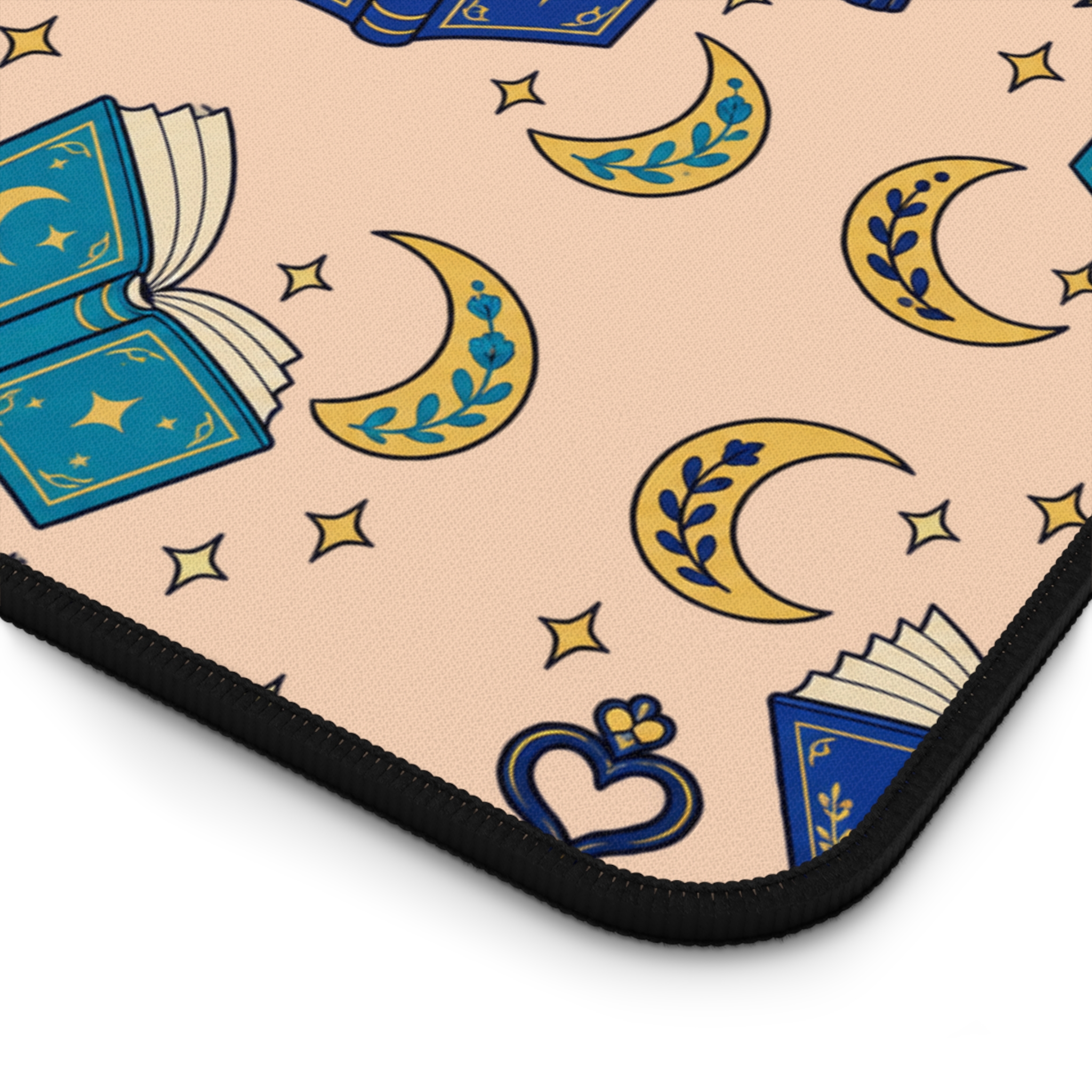 Chapter Keys Desk Mat — Peach Books, Quills & Keys Pattern Reader Desk Mat - Image 15