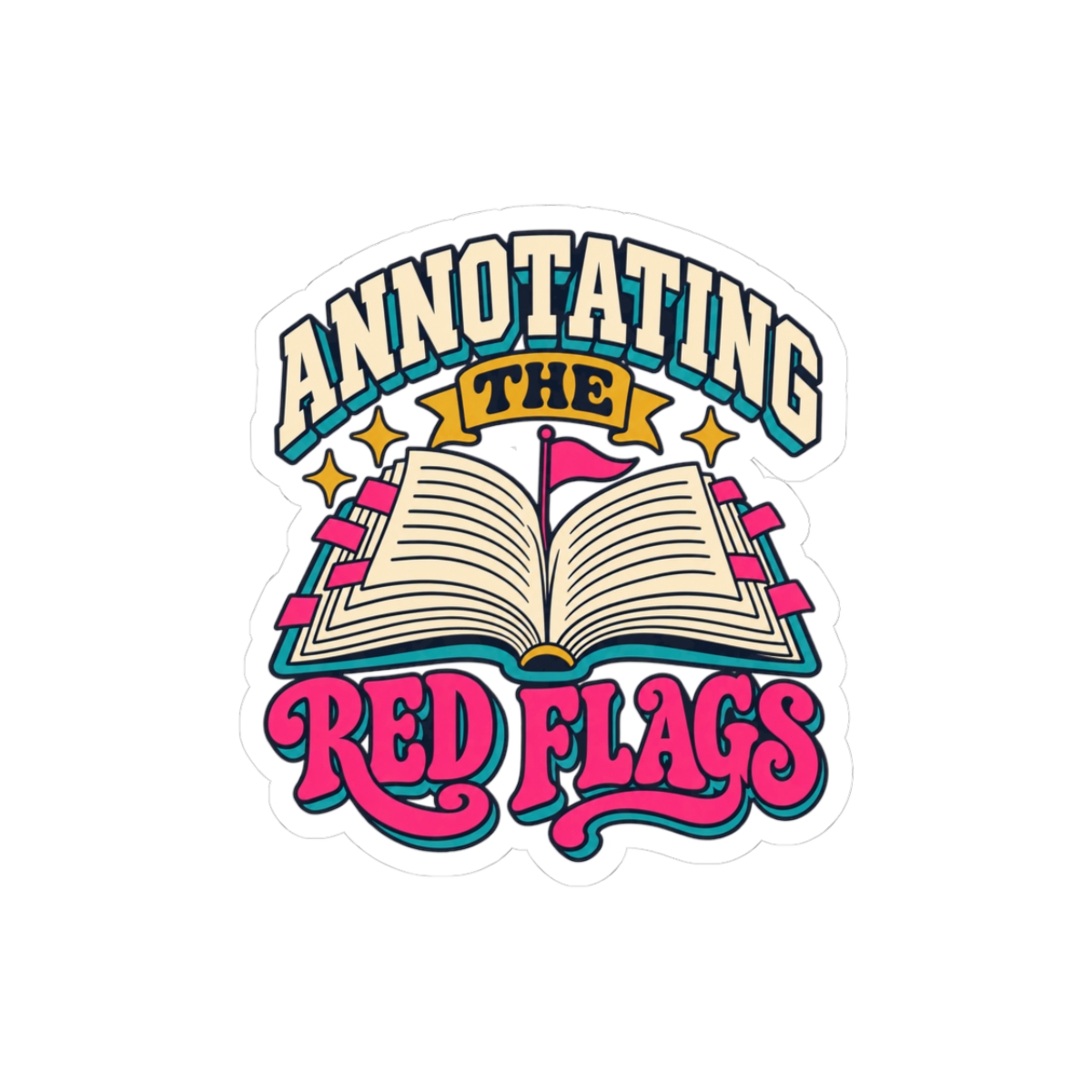 Annotating the Red Flags Sticker — Dark Romance Reader Kiss-Cut Vinyl Sticker
