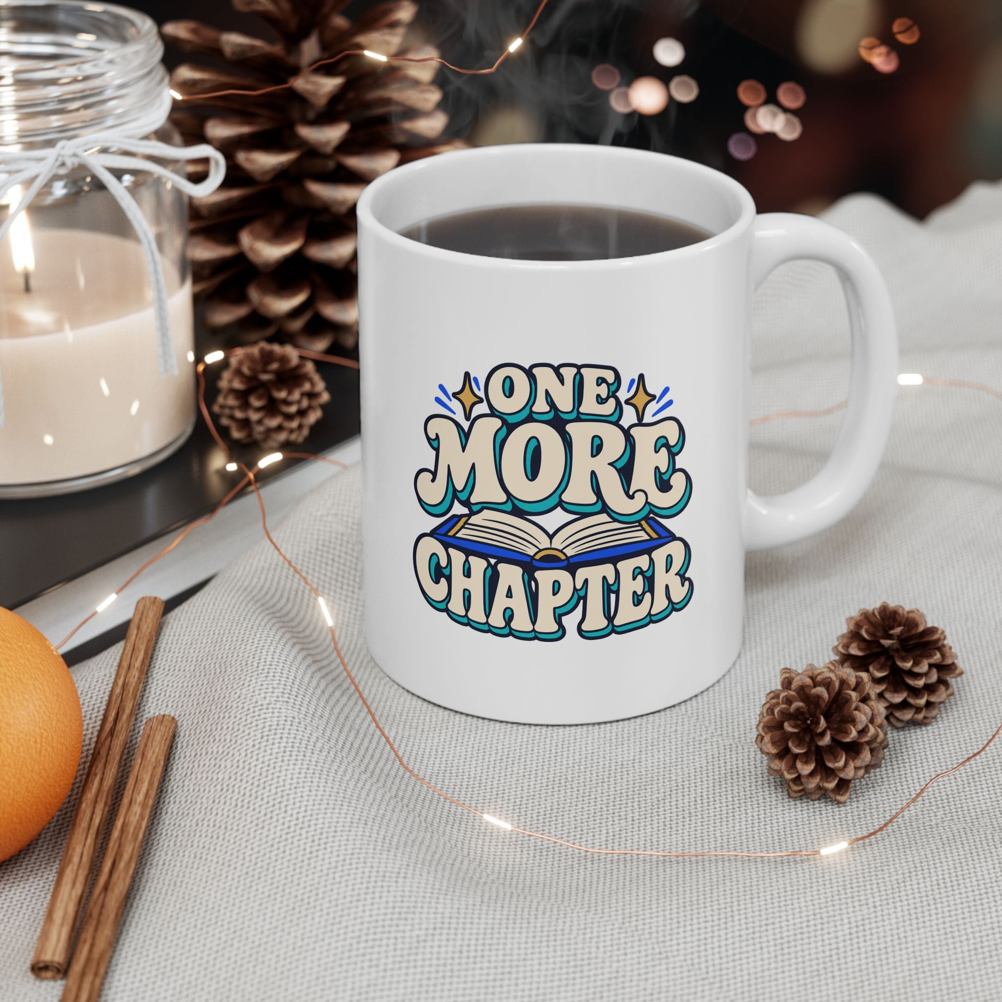 One More Chapter Mug — Retro Bookish Ceramic Coffee Mug, 11oz - Image 3
