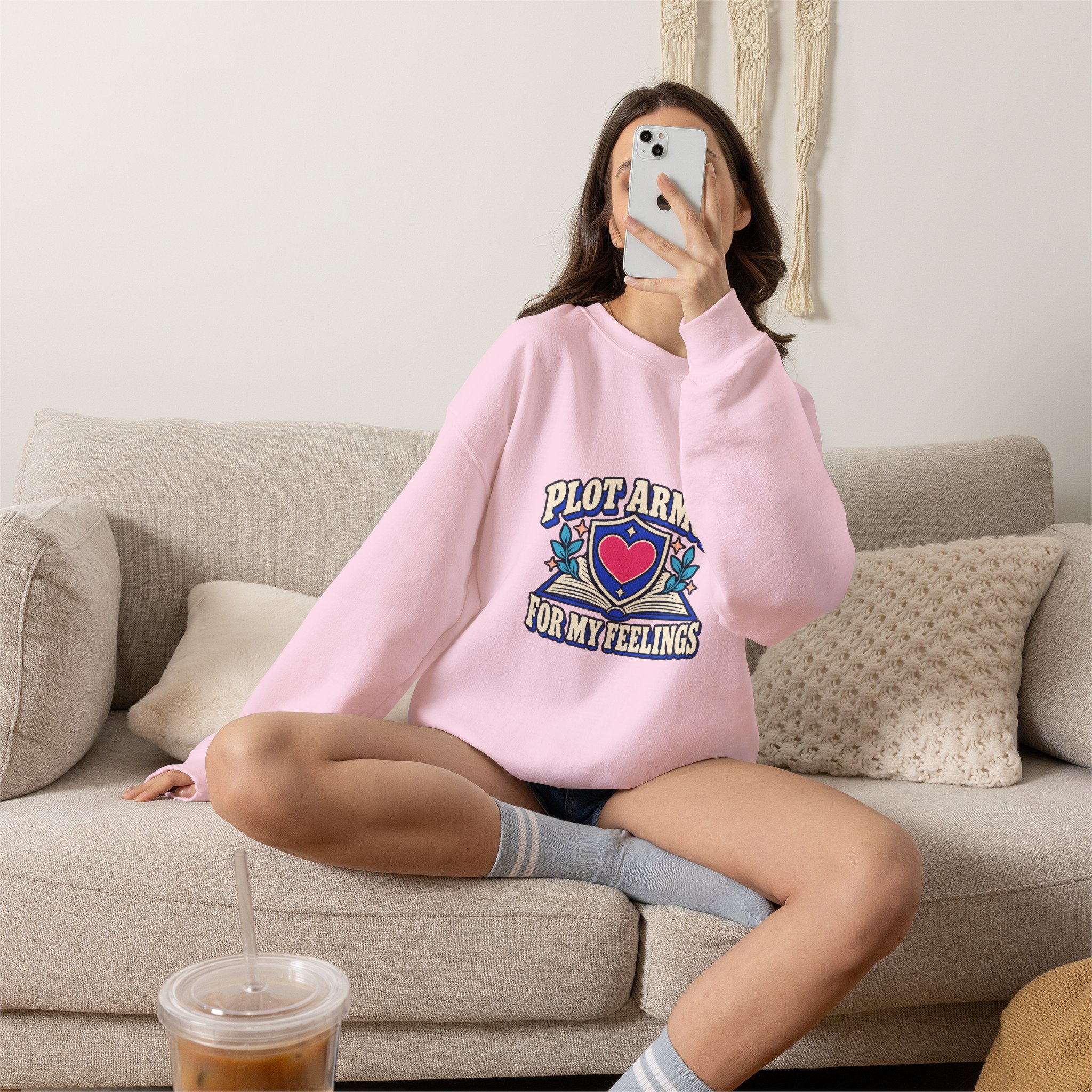 Plot Armor for My Feelings Crewneck Sweatshirt — Book Lover Graphic Sweatshirt, Unisex - Image 19