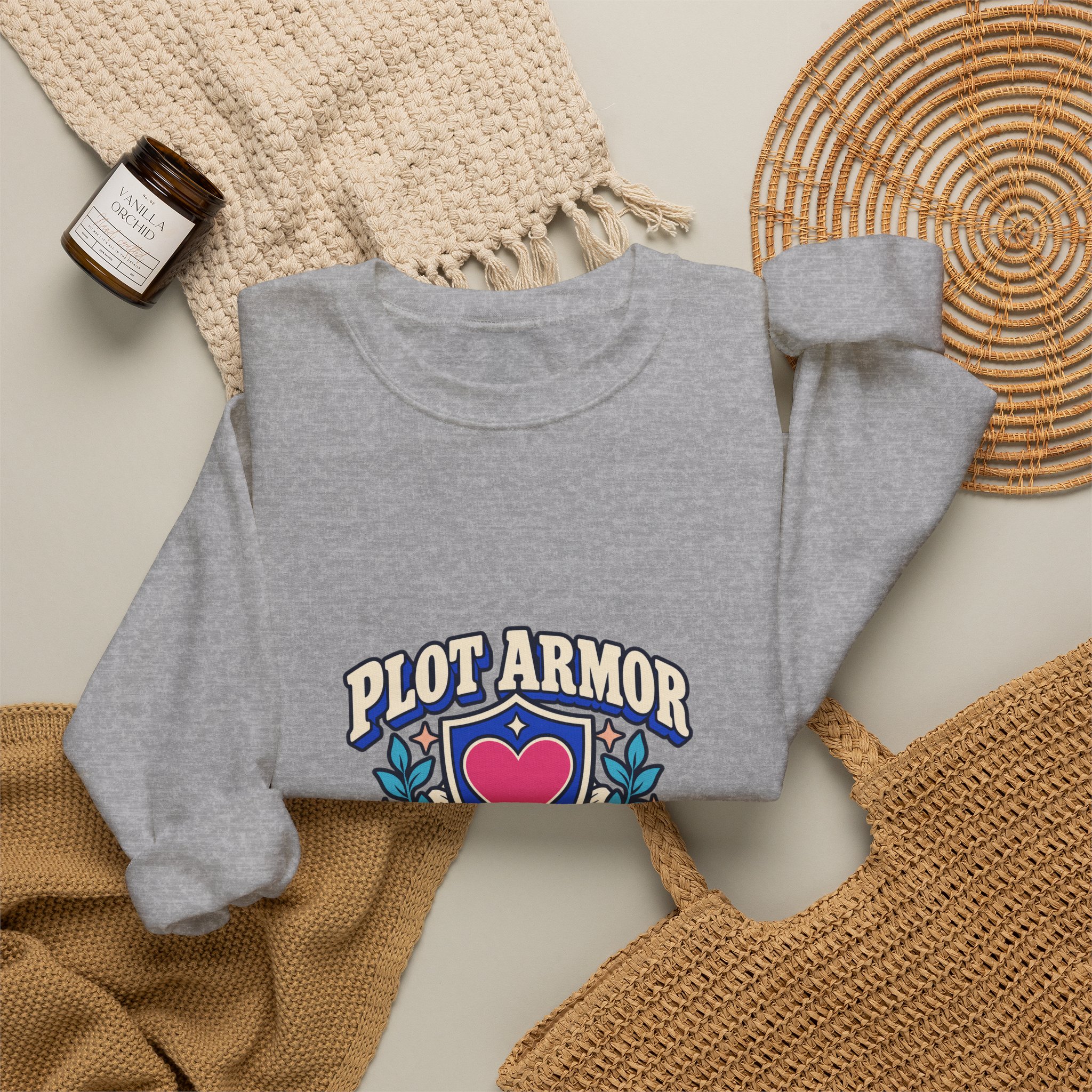 Plot Armor for My Feelings Crewneck Sweatshirt — Book Lover Graphic Sweatshirt, Unisex - Image 12