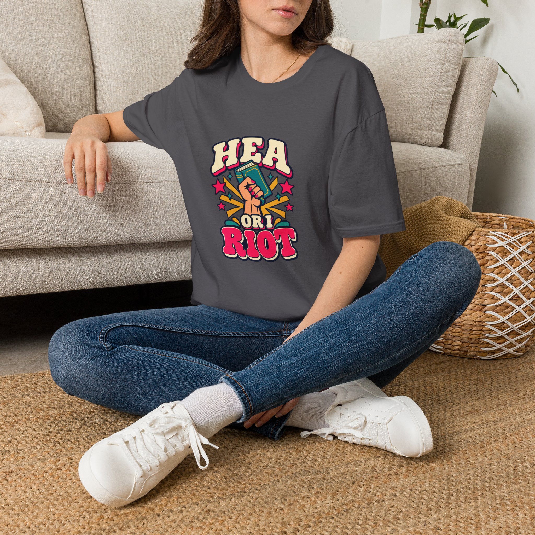 HEA or I Riot Tee — Romance Reader Graphic T-Shirt, Unisex Softstyle - Image 5