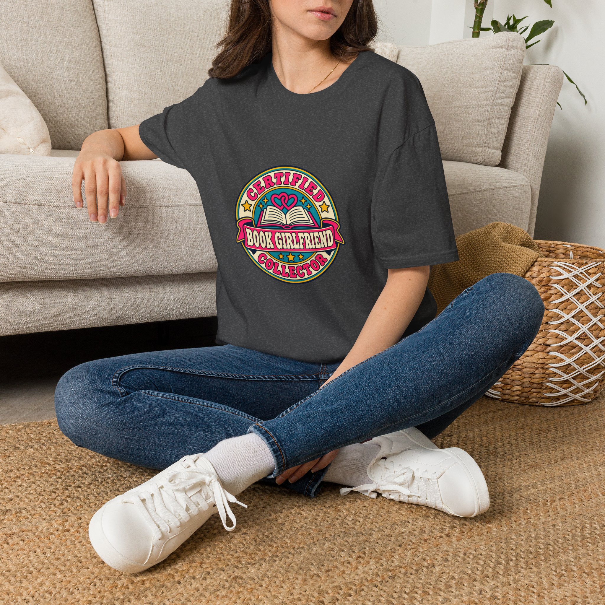 Certified Book Girlfriend Collector Tee — Sapphic Romance Reader Graphic T-Shirt, Unisex Softstyle - Image 3