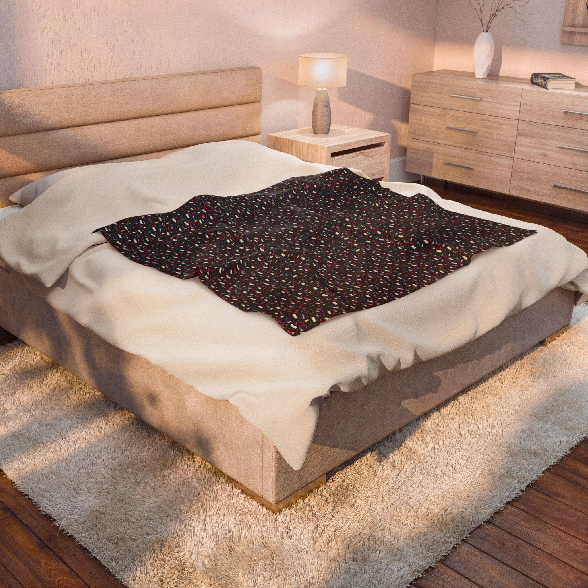 After Dark Reader Plush Blanket — Romance Reader Books, Candles & Chilis Velveteen Throw - Image 8